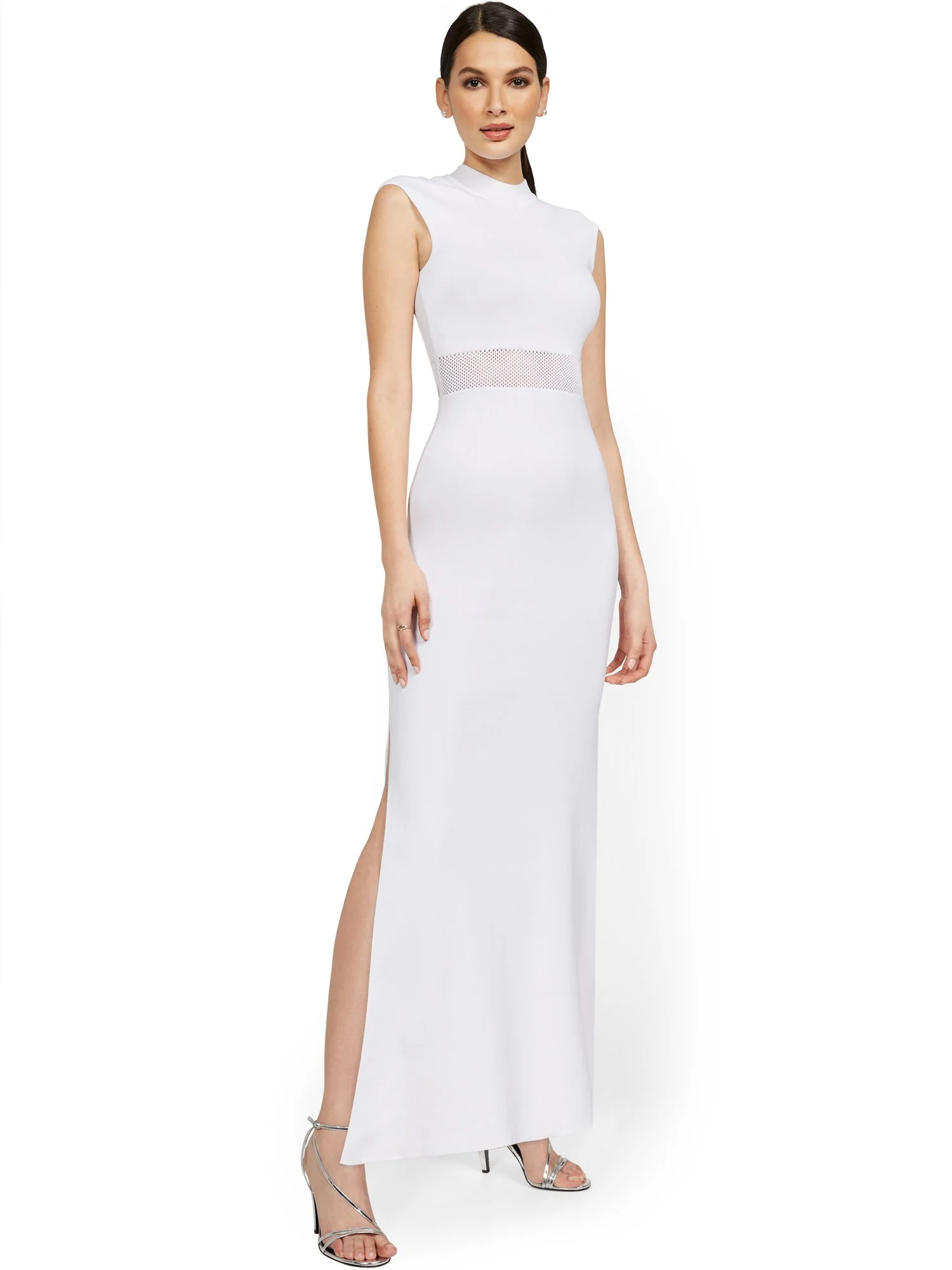 Petite Cap-Sleeve Slit-Leg Maxi Sweater Dress - Image 2