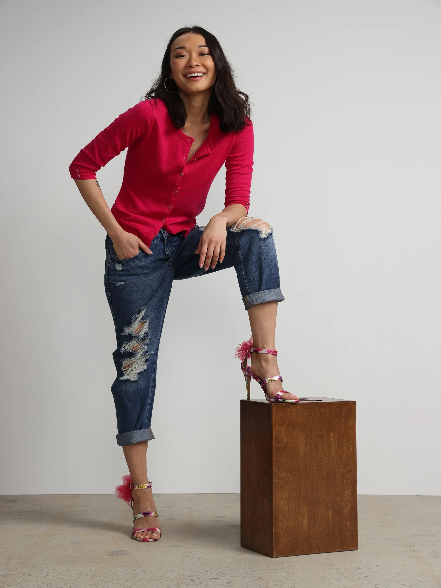 Petite Chelsea Crewneck Cardigan - Image 23