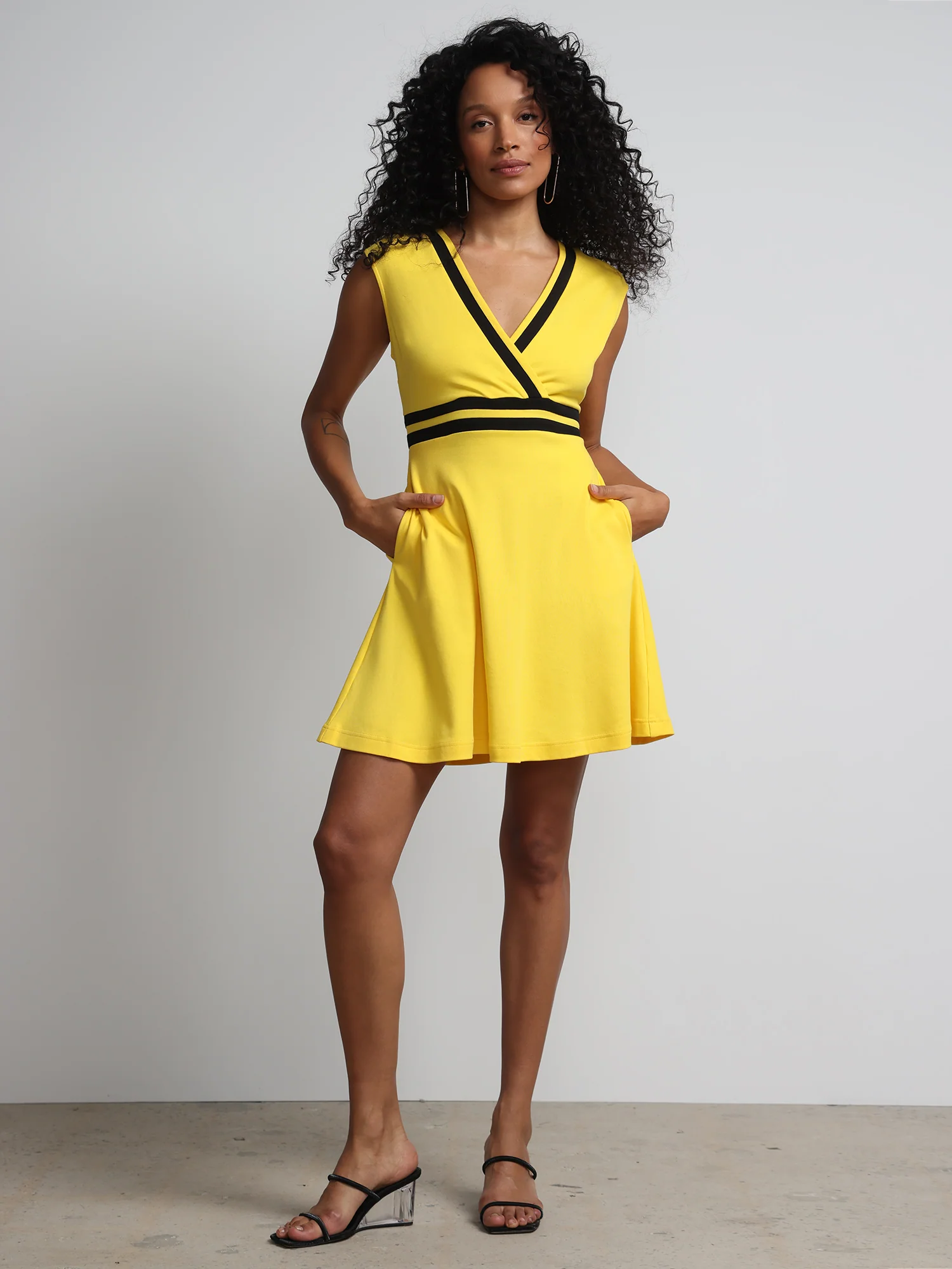 Petite Colorblock Accent Wrap Dress - City Knits - Image 6