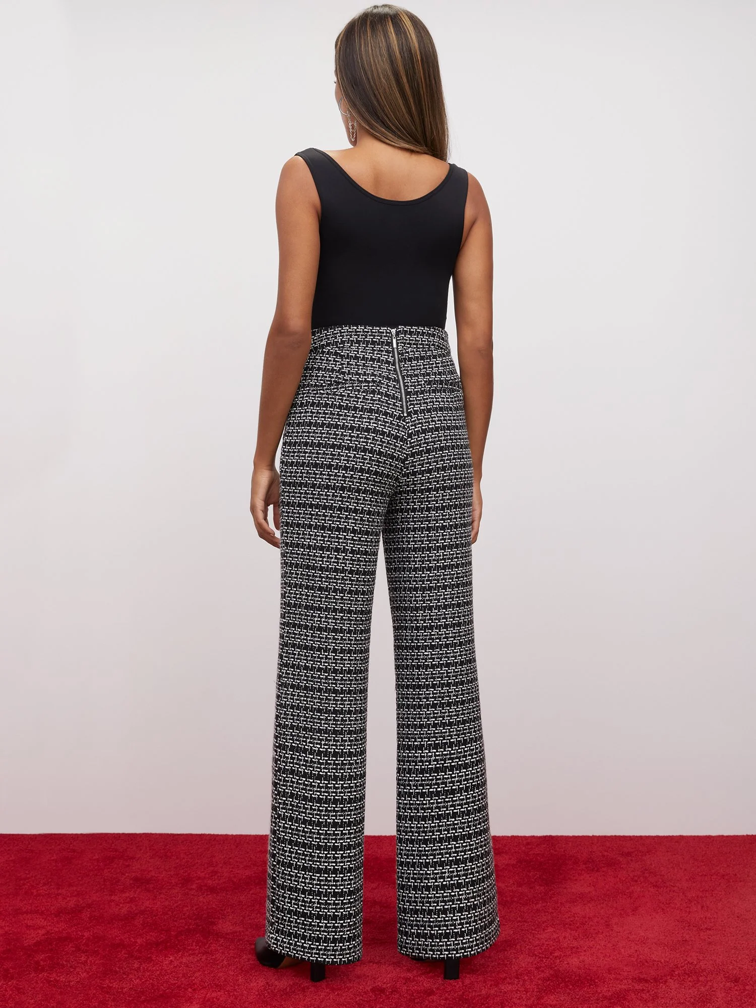 Petite High-Rise Tweed Wide-Leg Pant - Image 3