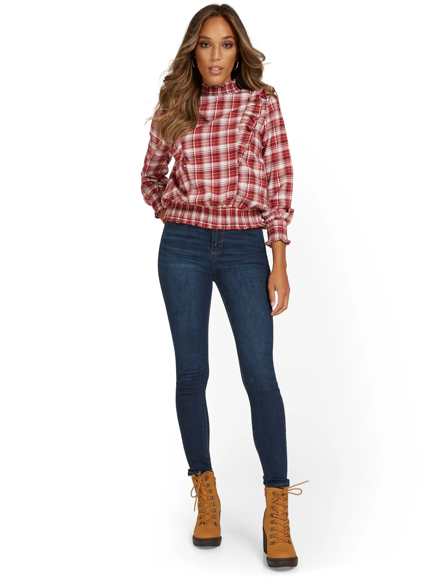 Petite High-Waisted Curvy Essential Skinny Jeans - Moonlight Blue Wash - Image 4