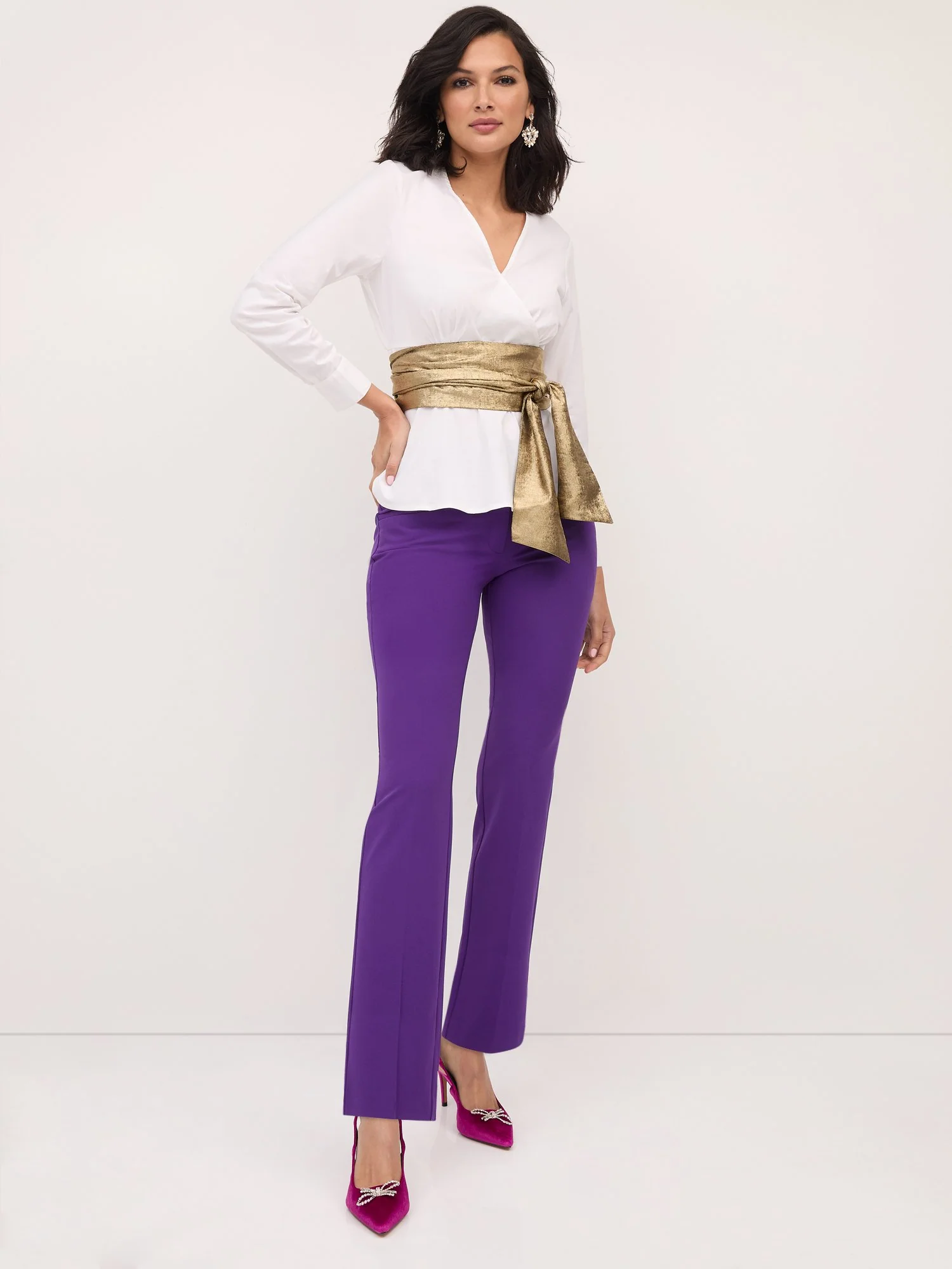 Petite High-Waisted Modern-Fit Straight-Leg Pant - Essential Stretch - Image 31