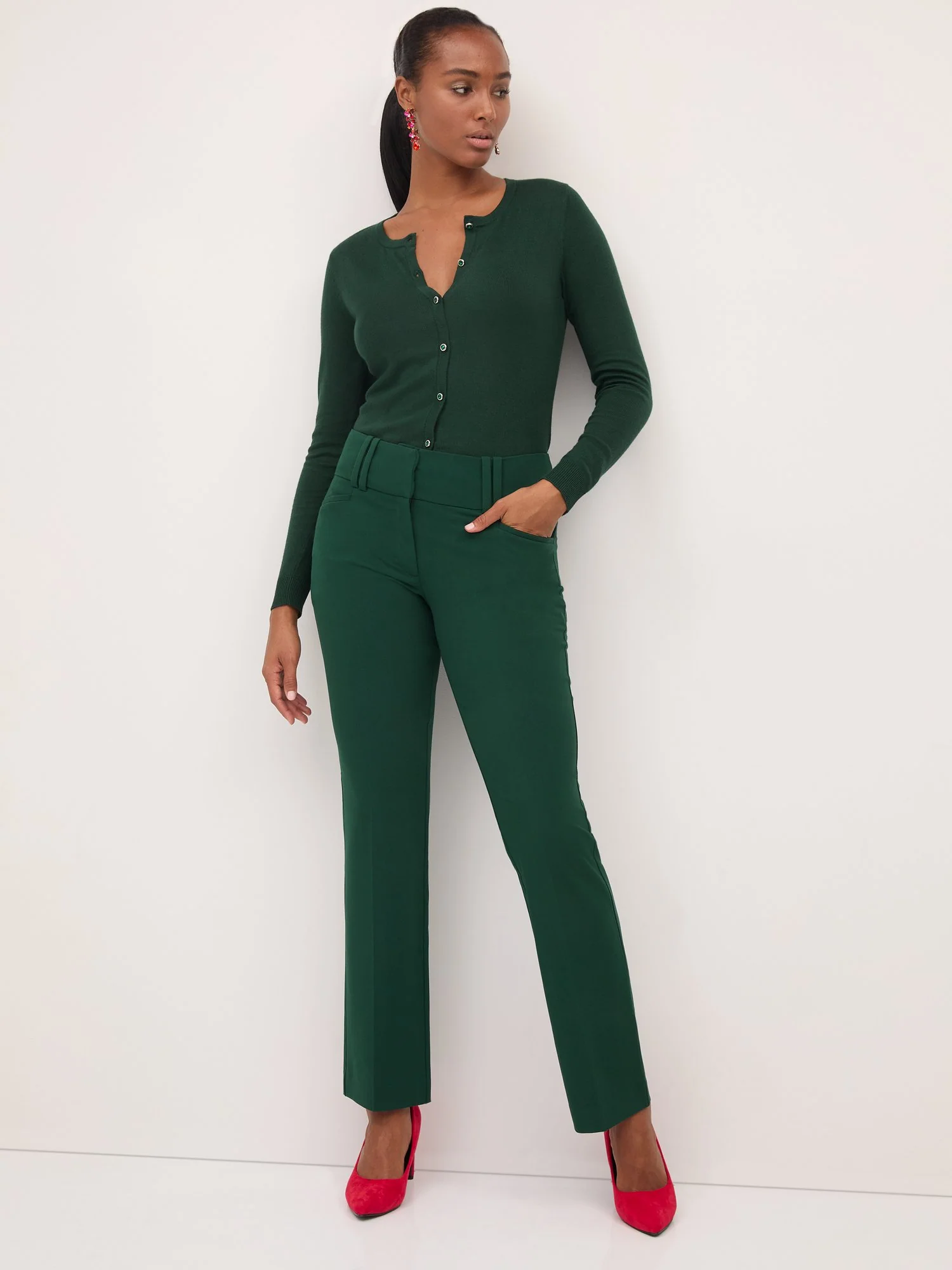 Petite High-Waisted Modern-Fit Straight-Leg Pant - Essential Stretch - Image 9