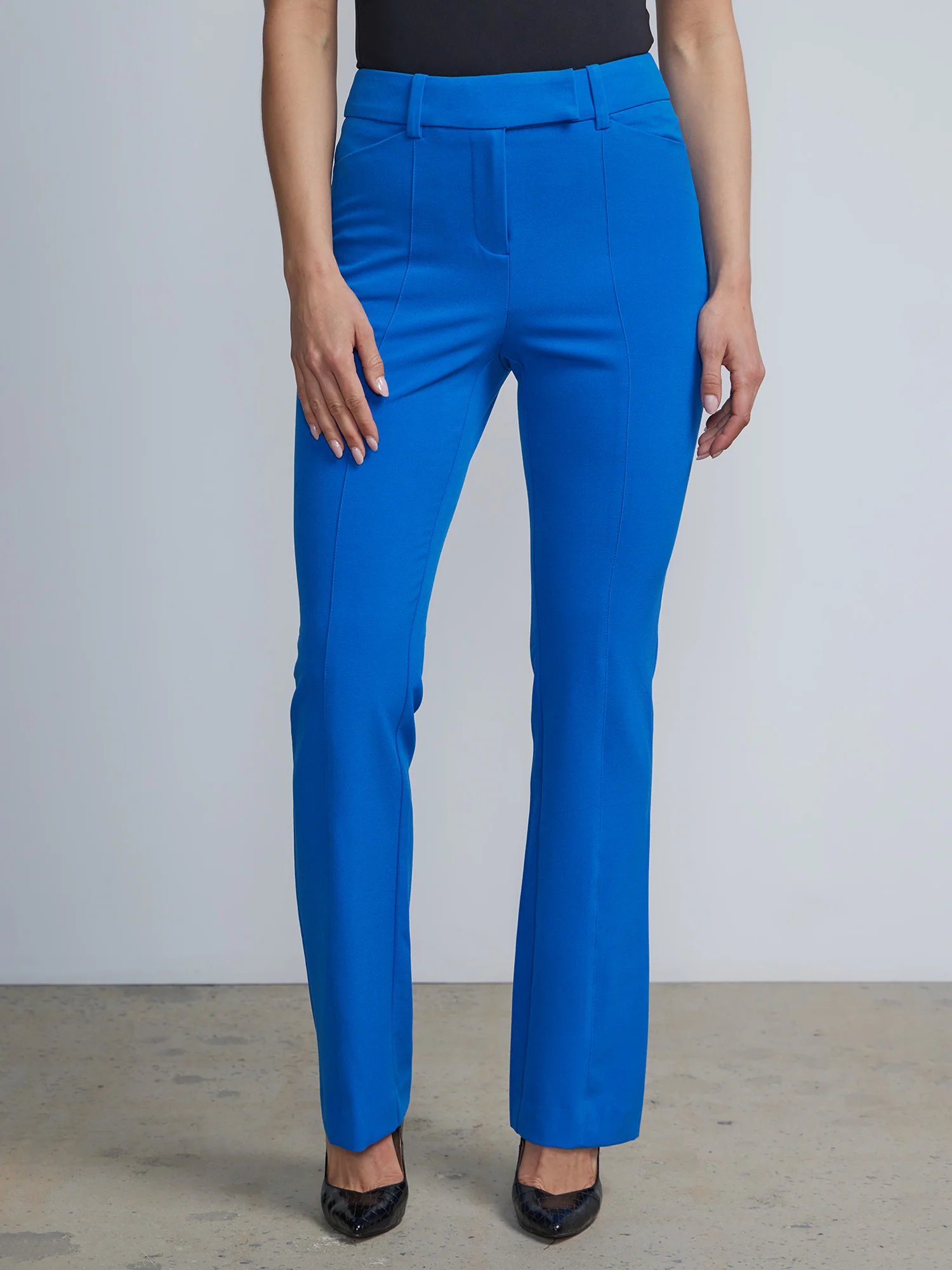 Petite High-Waisted Pintuck Bootcut Pant - Essential Stretch - Image 16