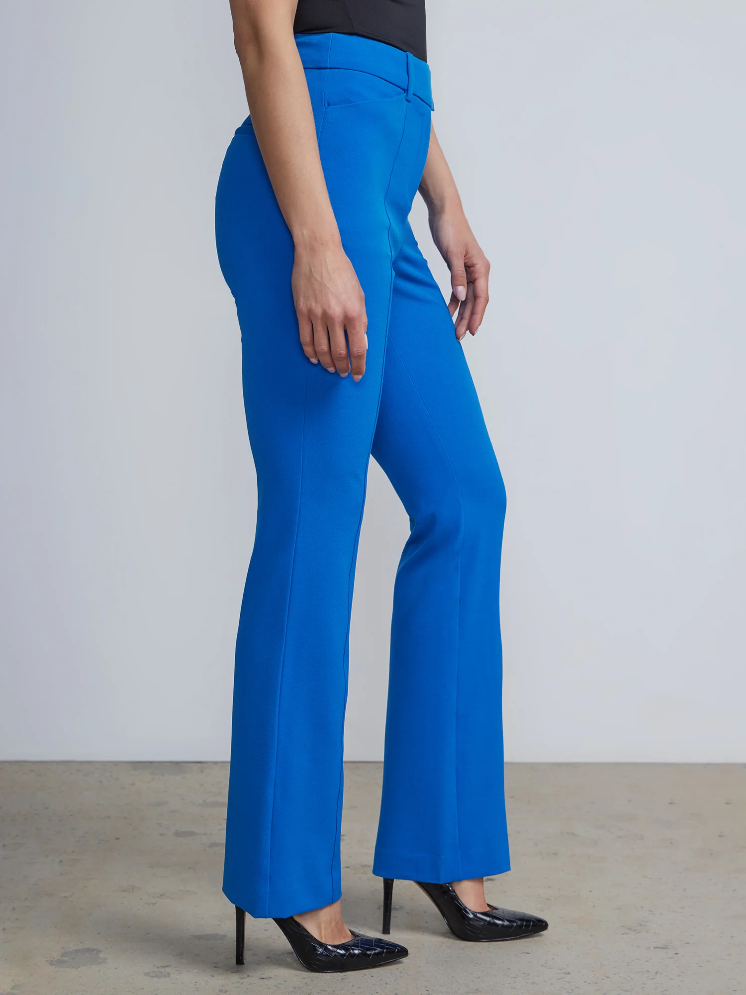 Petite High-Waisted Pintuck Bootcut Pant - Essential Stretch - Image 18