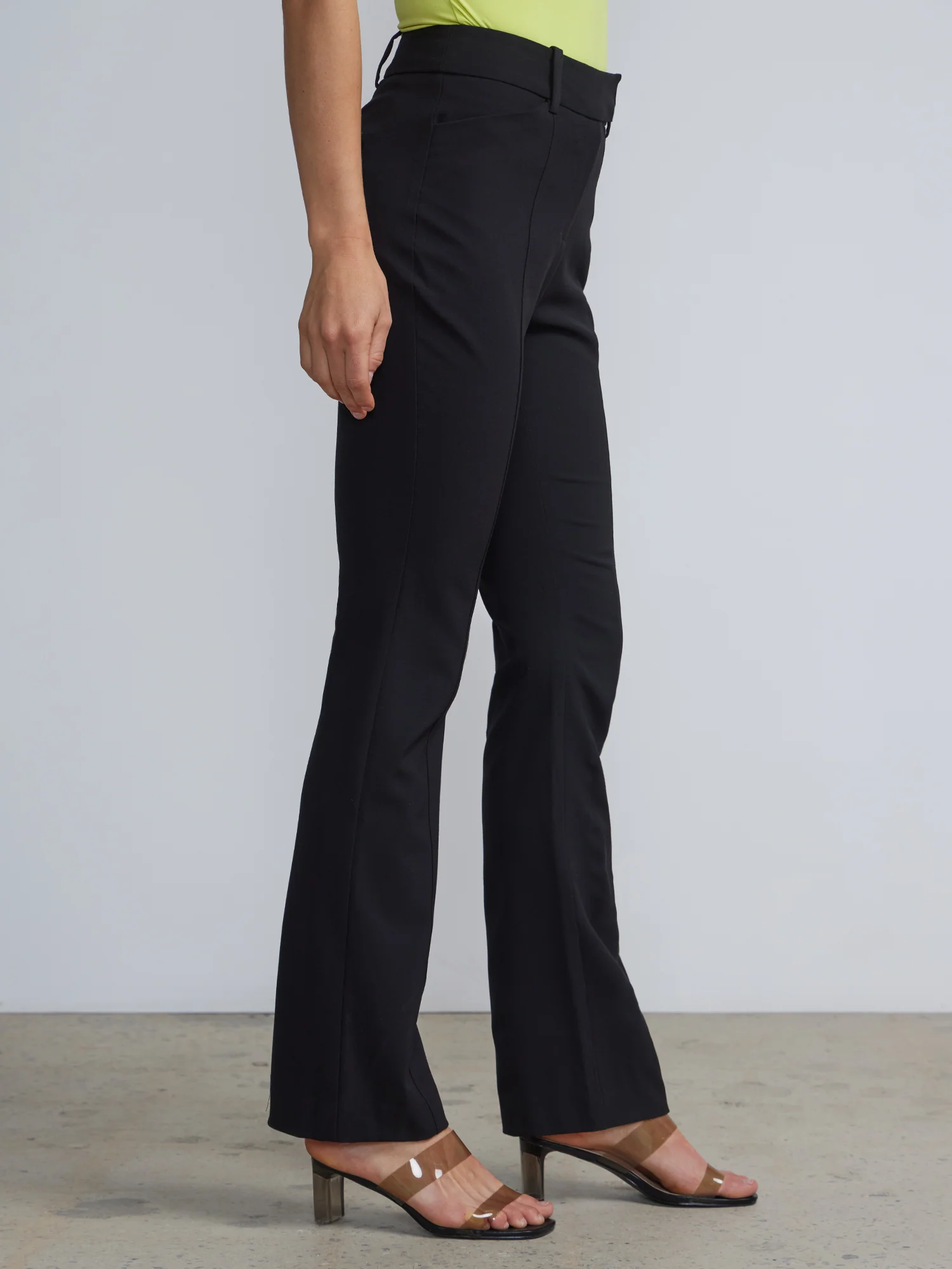 Petite High-Waisted Pintuck Bootcut Pant - Essential Stretch - Image 3
