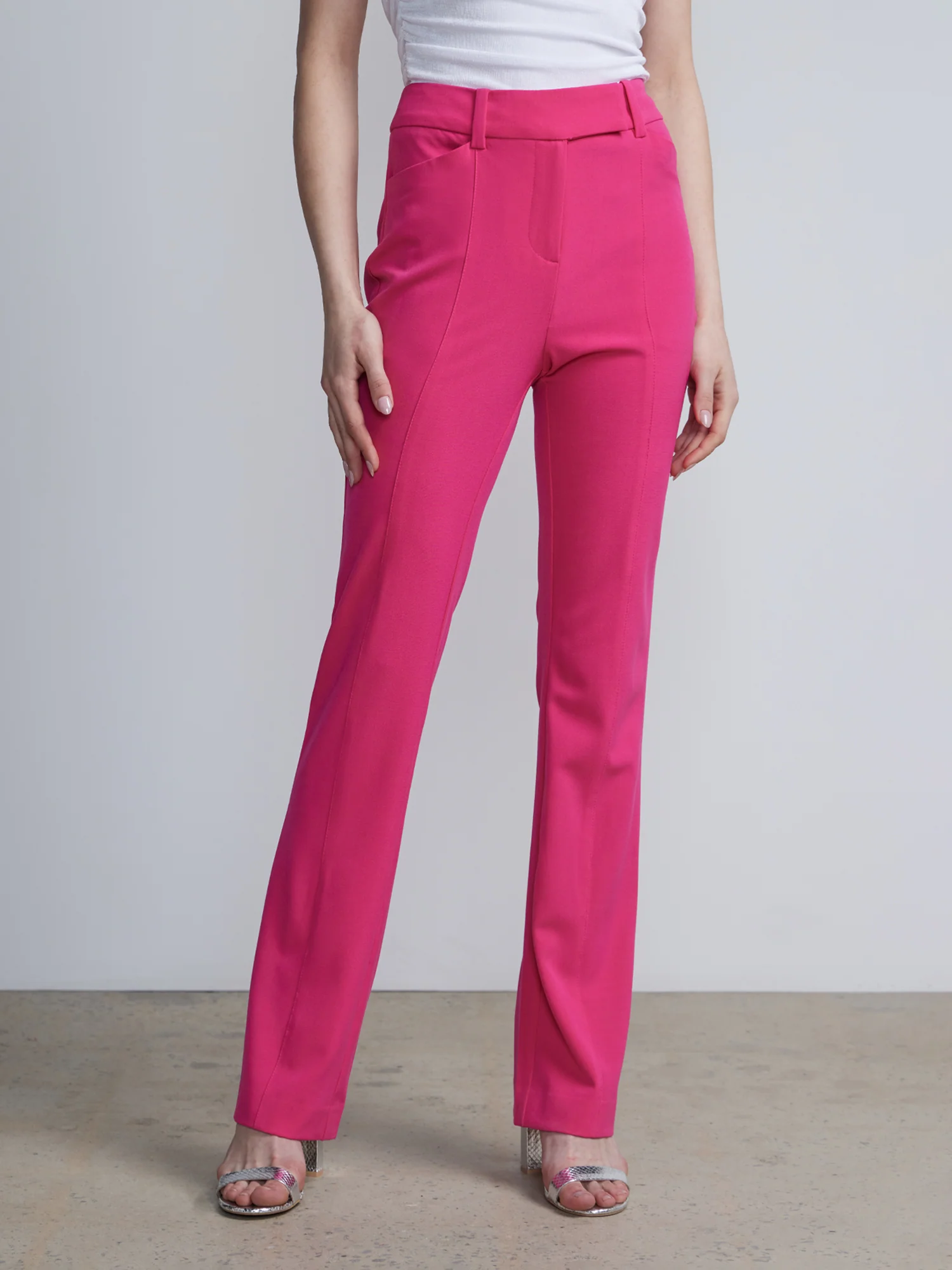 Petite High-Waisted Pintuck Bootcut Pant - Essential Stretch - Image 6