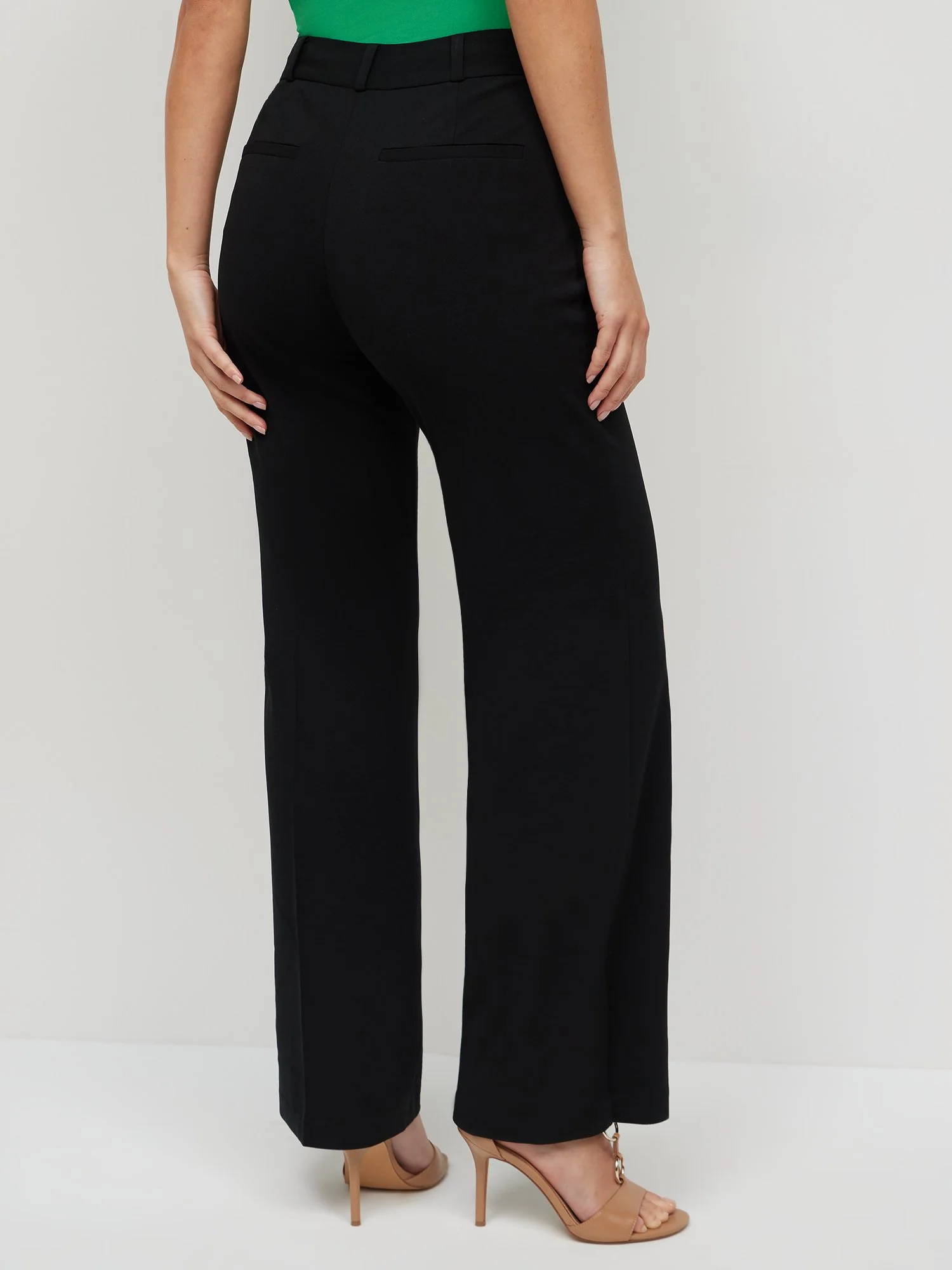 Petite High-Waisted Slit-Hem Flare Pant - Magic Crepe® - Image 2