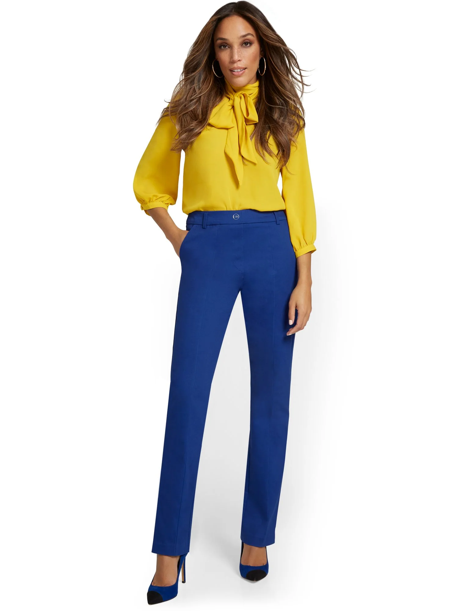 Petite High-Waisted Straight-Leg Pant - NY&Chic Collection - Image 14
