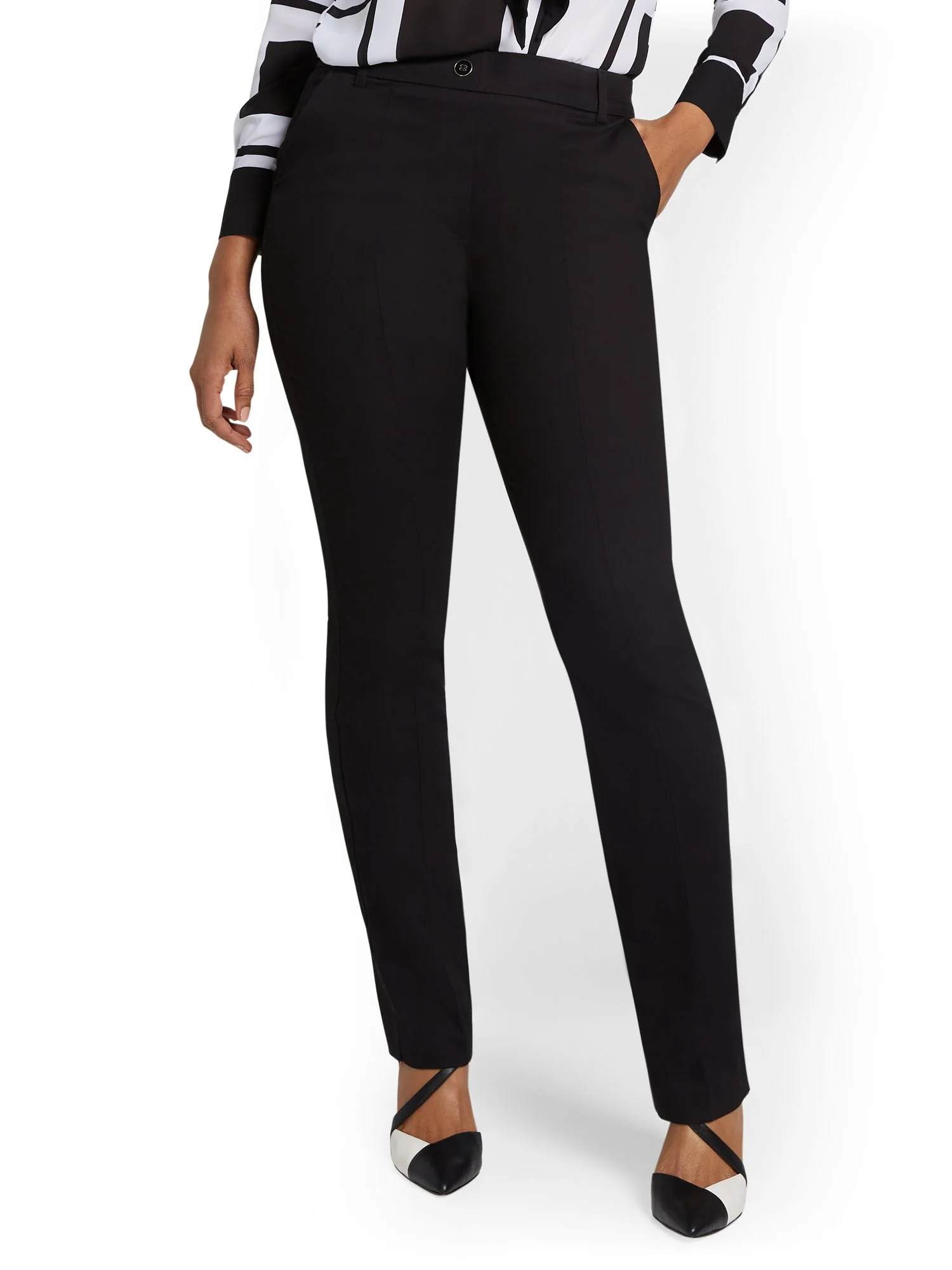 Petite High-Waisted Straight-Leg Pant - NY&Chic Collection - Image 2