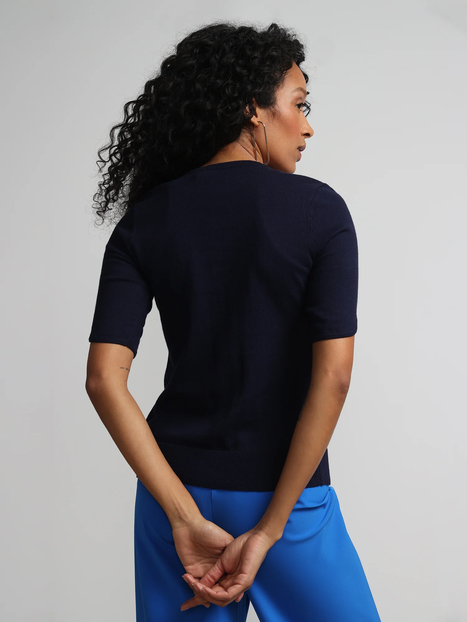 Petite Jeweled-Button Chelsea Crewneck Cardigan - Image 34