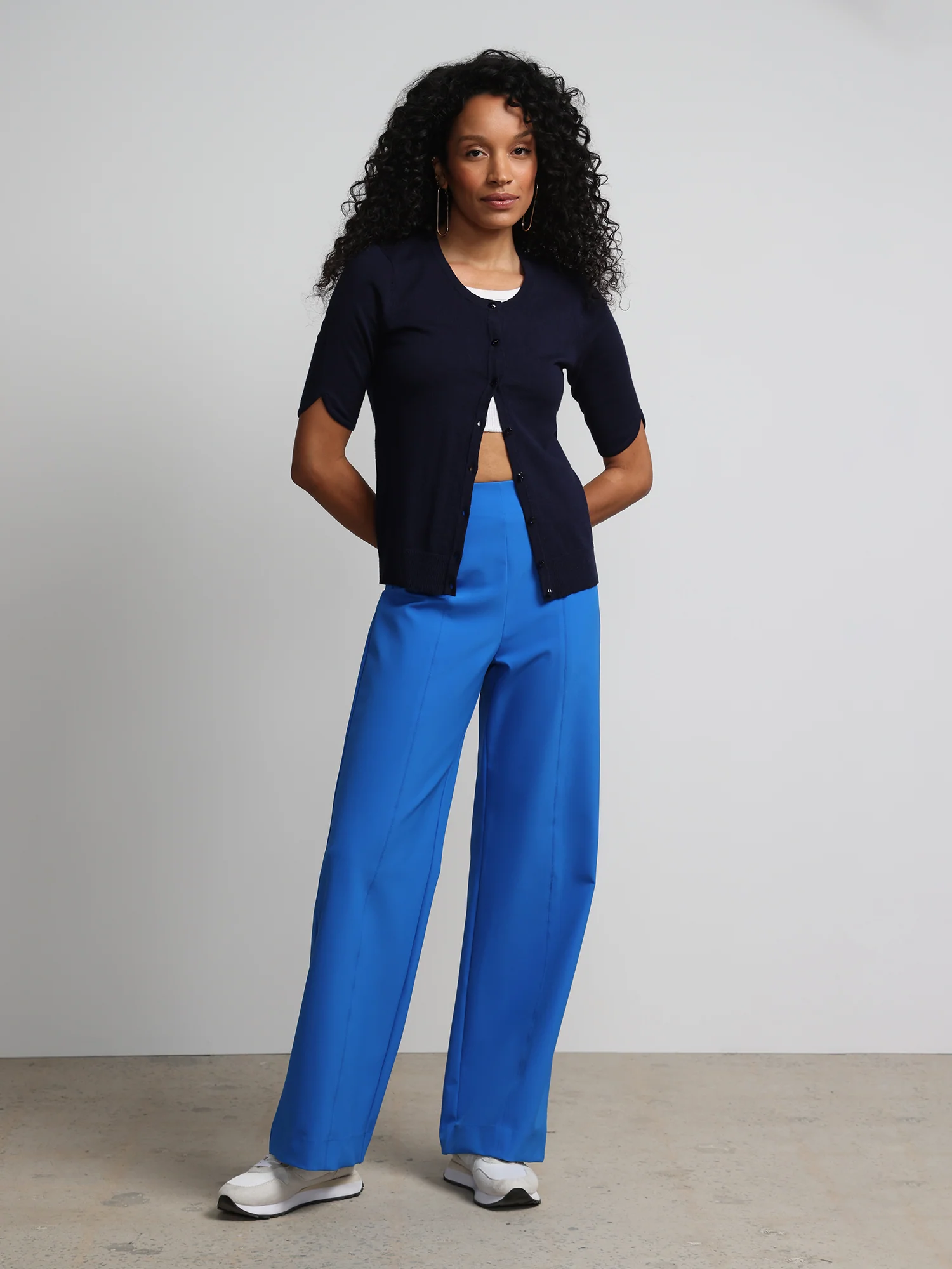 Petite Jeweled-Button Chelsea Crewneck Cardigan - Image 35