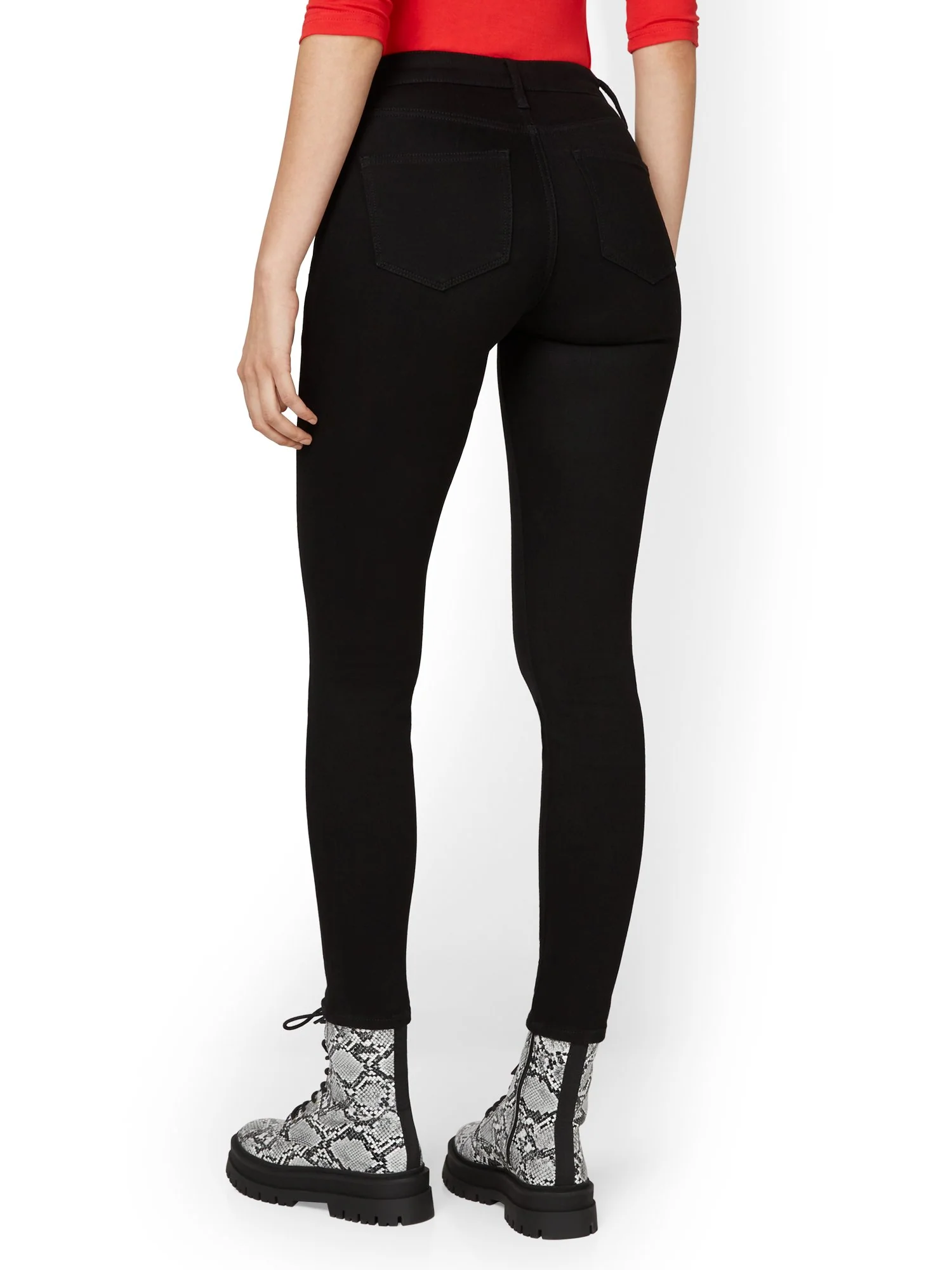 Petite Lexi High-Waisted Super-Skinny Jeans - Black - Image 4