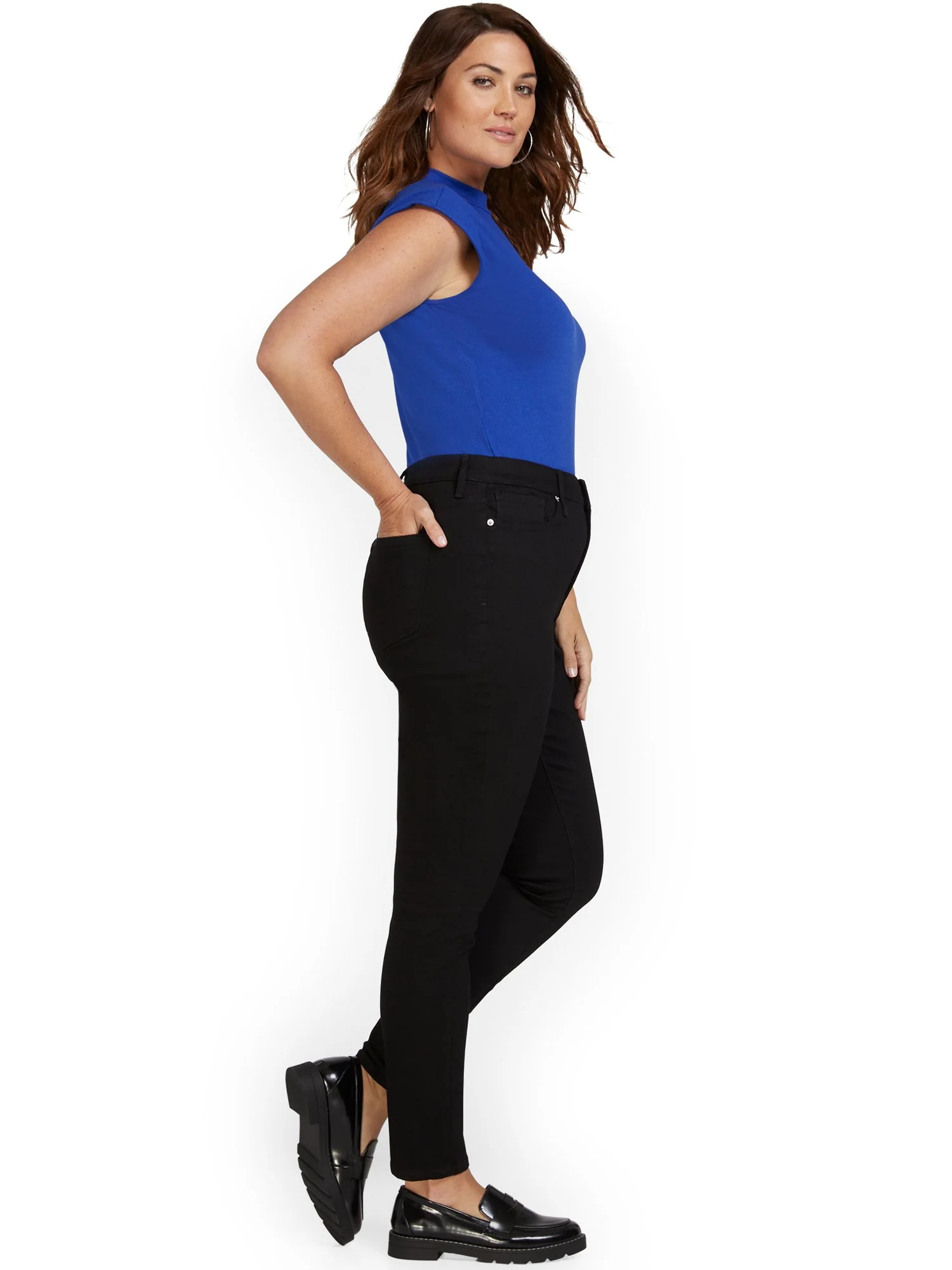 Petite Lexi High-Waisted Super-Skinny Jeans - Black - Image 6