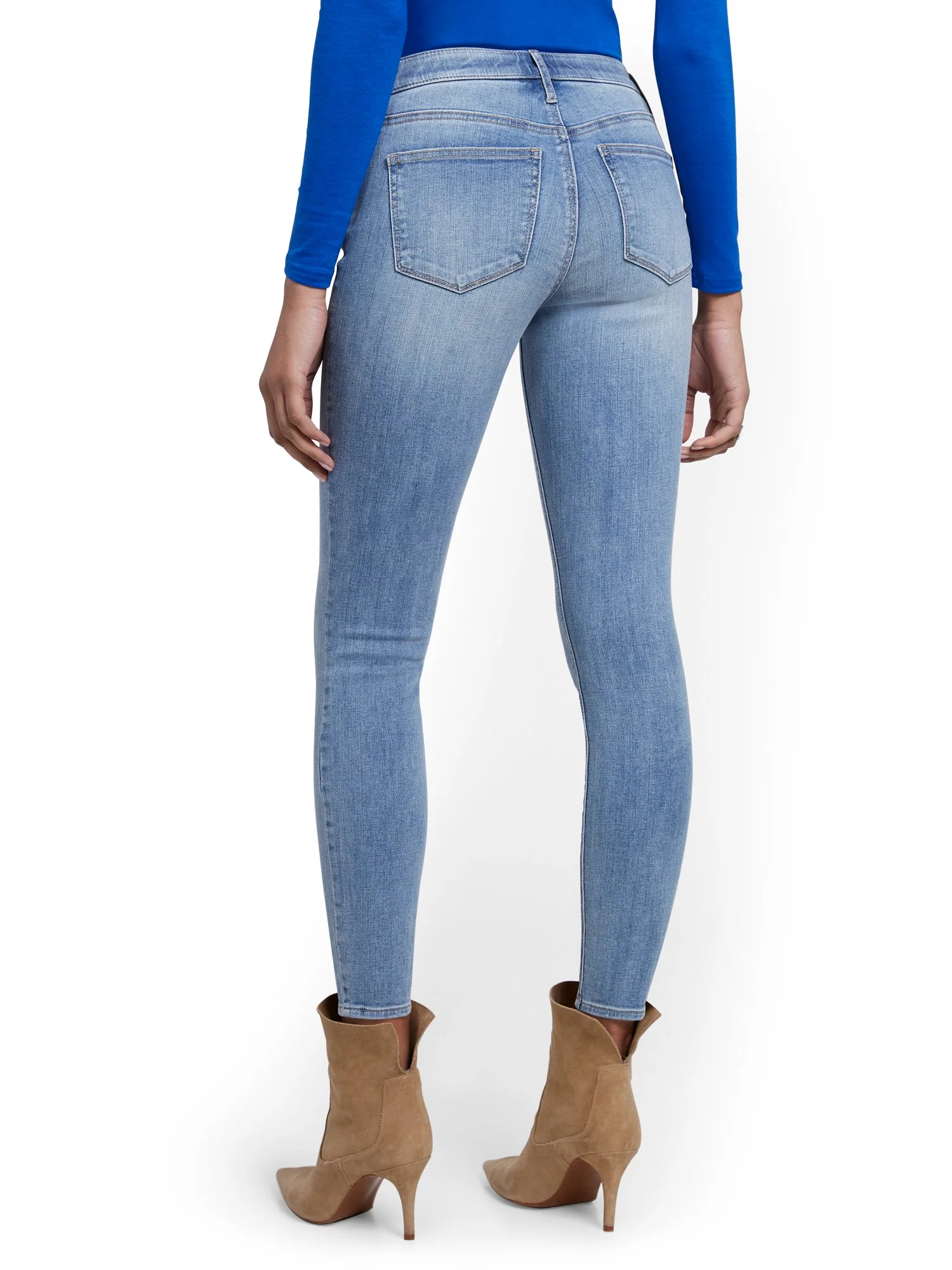 Petite Lexi Mid-Rise Super-Skinny Ankle Jeans - Blue Rock - Image 3
