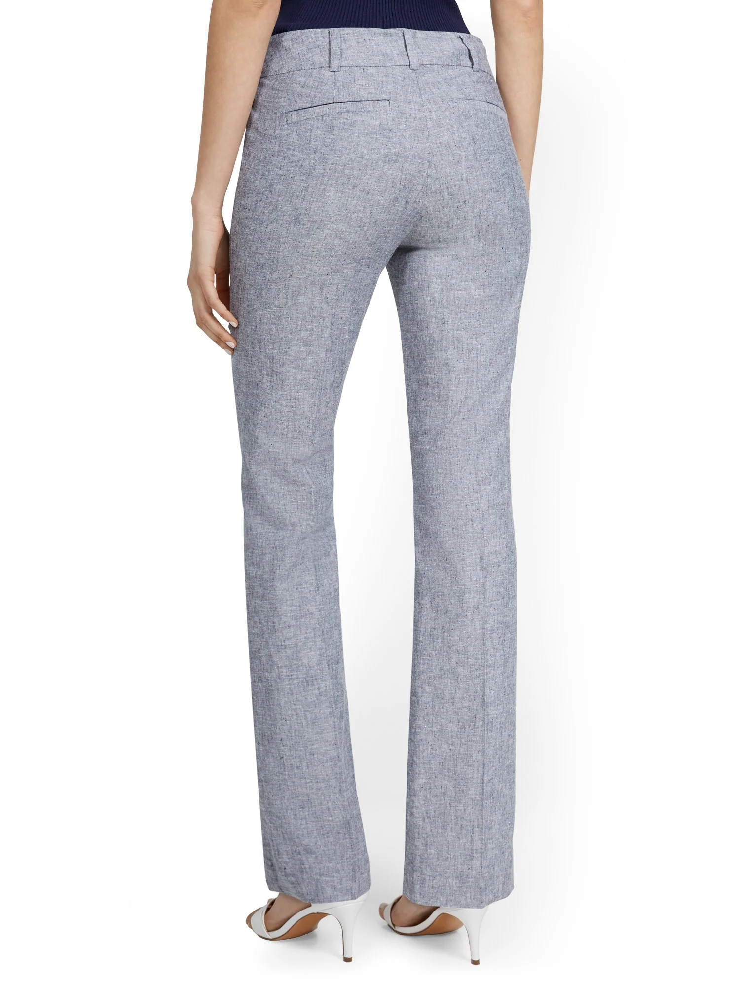 Petite Linen-Blend Mid-Rise Straight-Leg Pant - Image 3