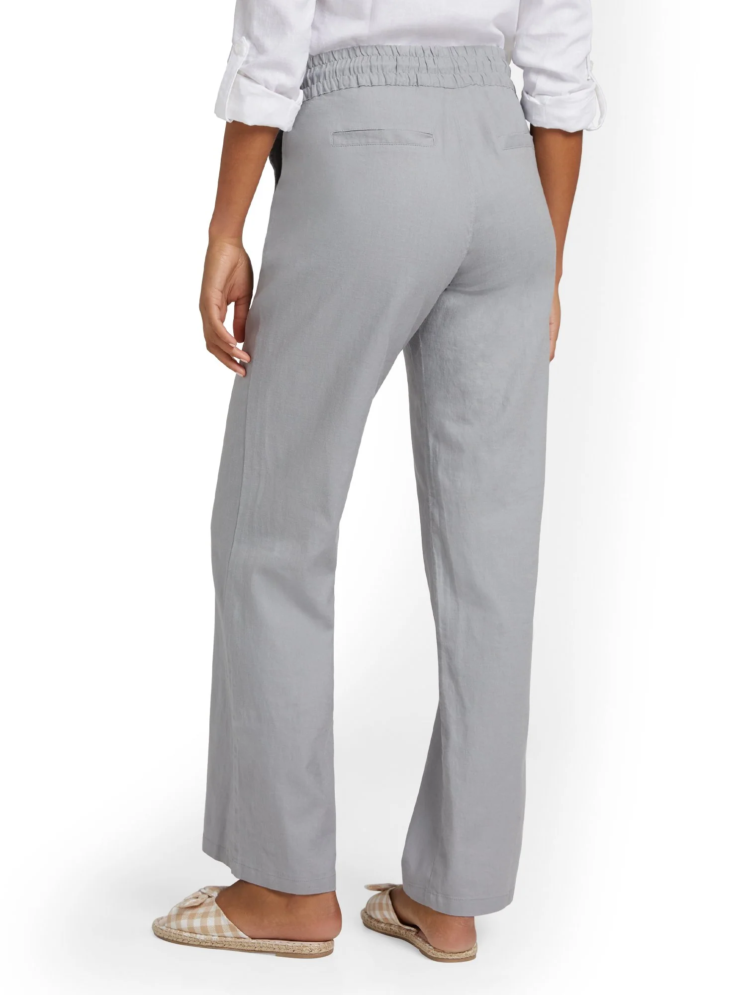 Petite Linen-Blend Tie-Waist Wide-Leg Pant - Image 15