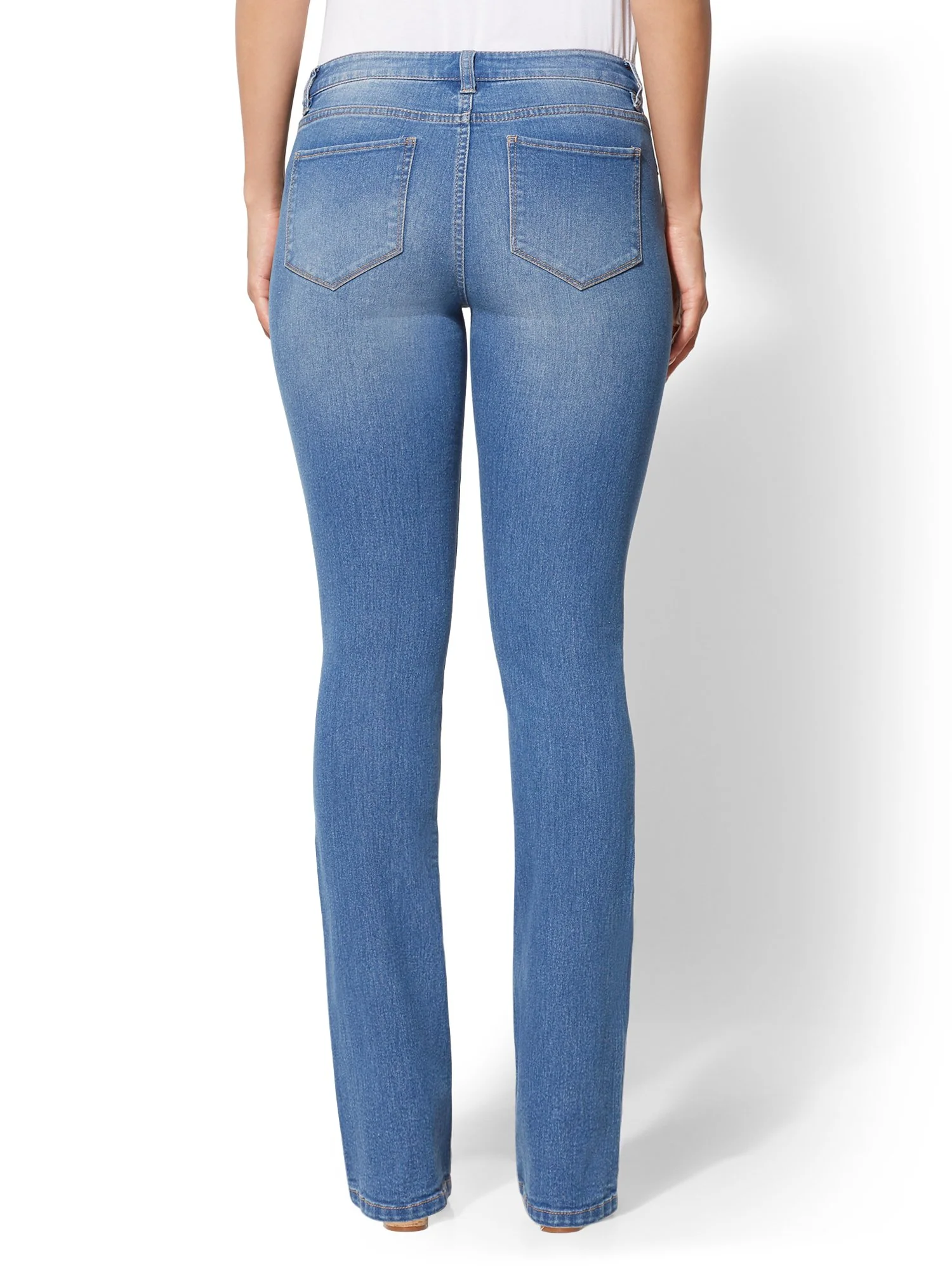 Petite Mid-Rise Bootcut Jeans - Essential Stretch - Image 3