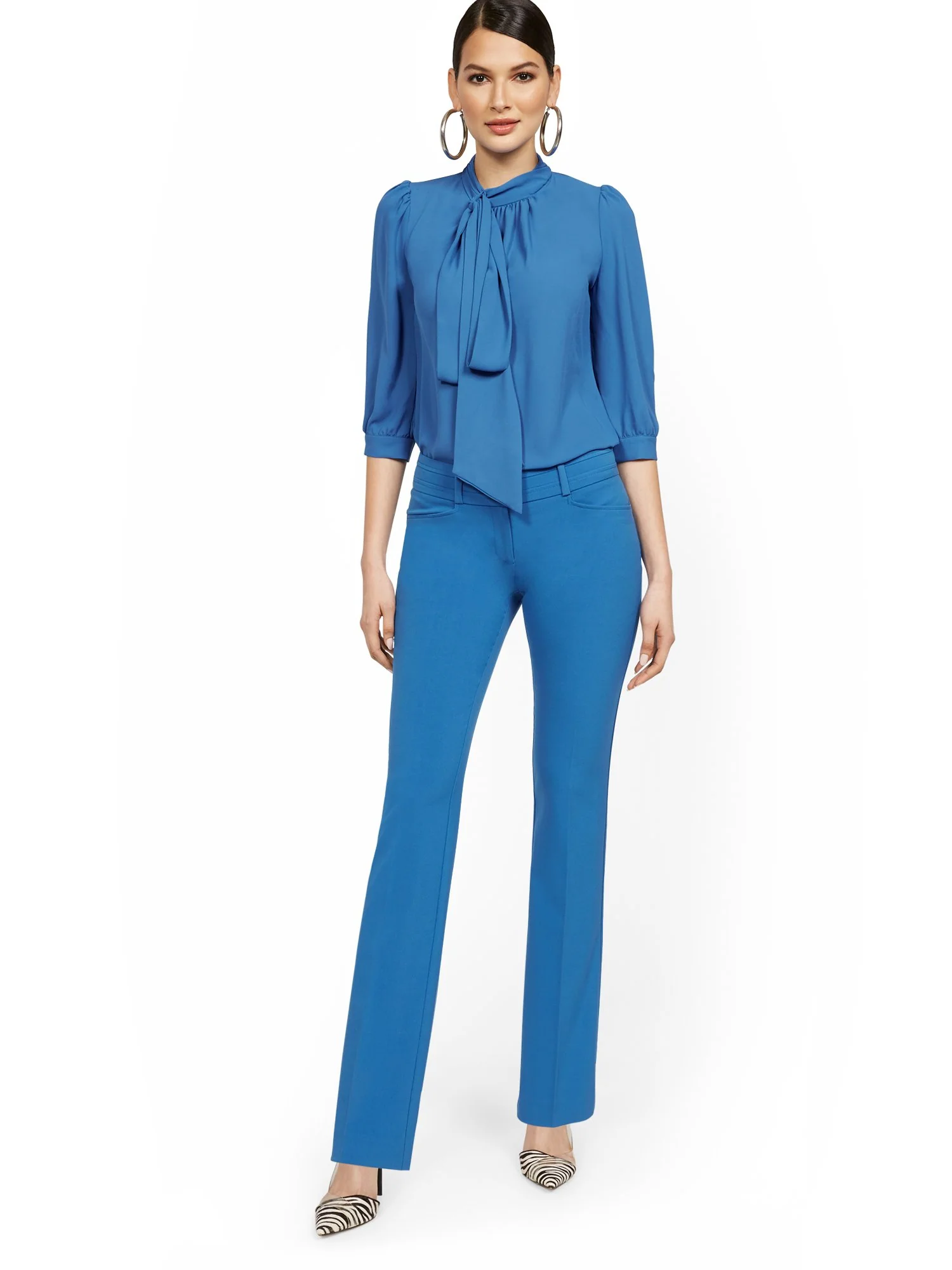 Petite Mid-Rise Modern Fit Barely Bootcut Pant - Essential Stretch - Image 28