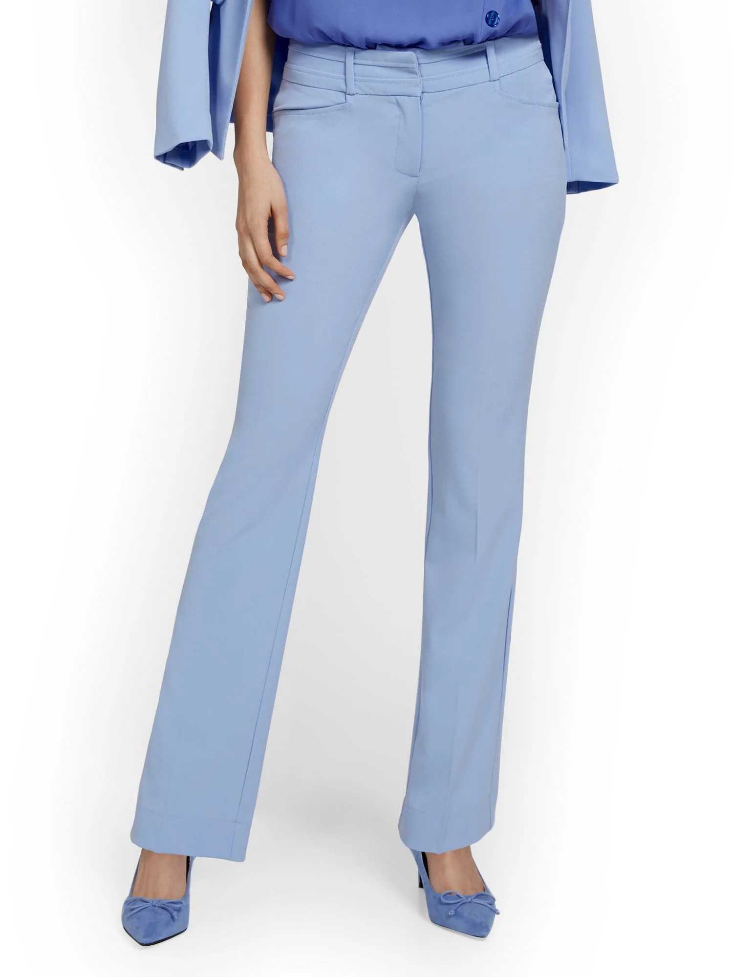 Petite Mid-Rise Modern Fit Barely Bootcut Pant - Essential Stretch - Image 34