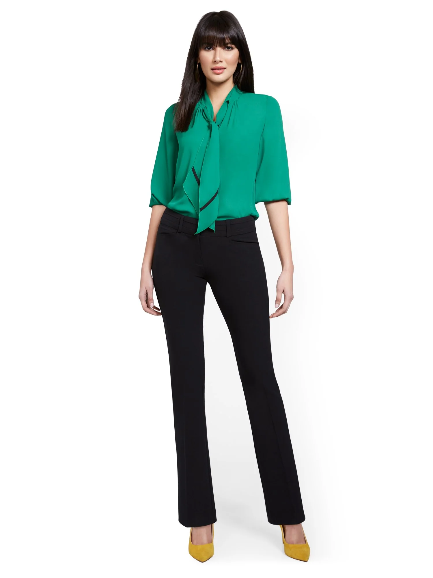 Petite Mid-Rise Modern Fit Barely Bootcut Pant - Essential Stretch - Image 4