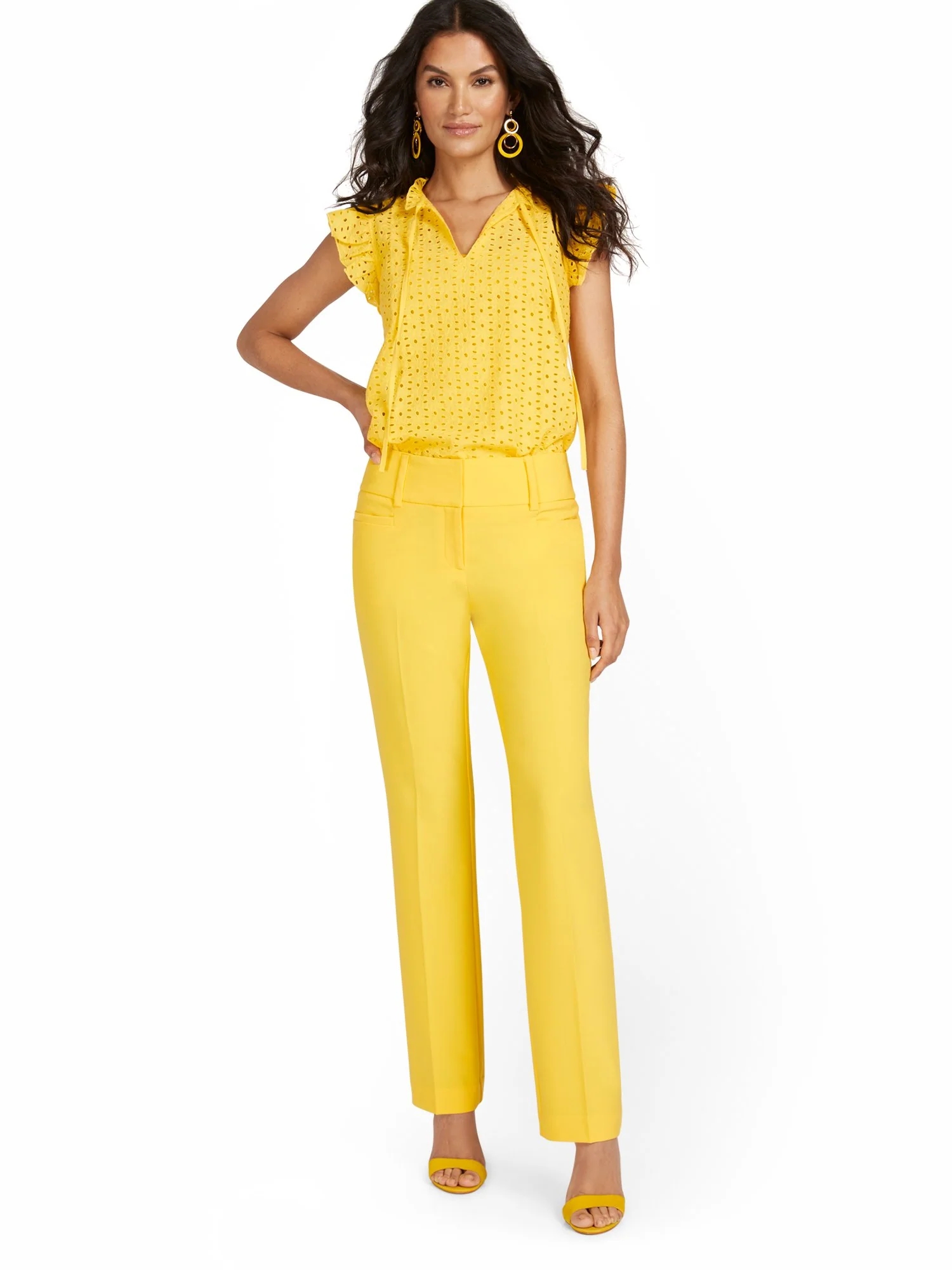 Petite Mid-Rise Straight-Leg Pant - Essential Stretch - 7th Avenue - Image 9