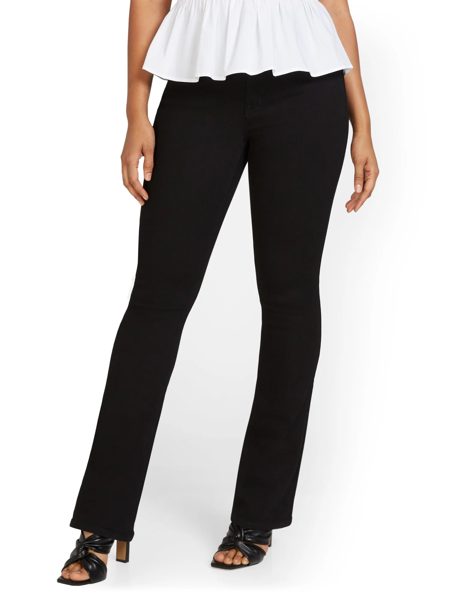 Petite Mya Curvy High-Waisted Bootcut Jeans - Black - Image 2