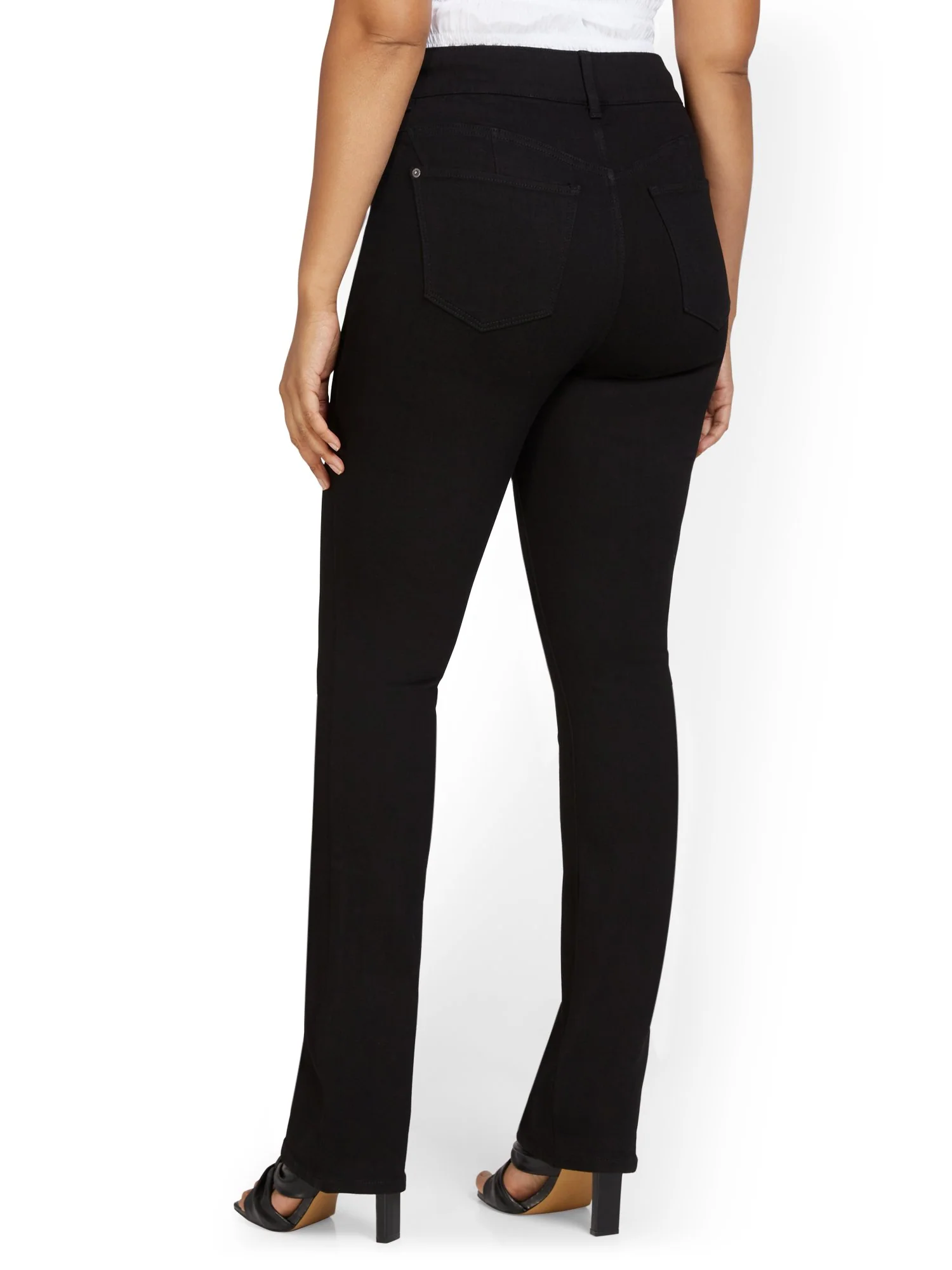 Petite Mya Curvy High-Waisted Bootcut Jeans - Black - Image 3