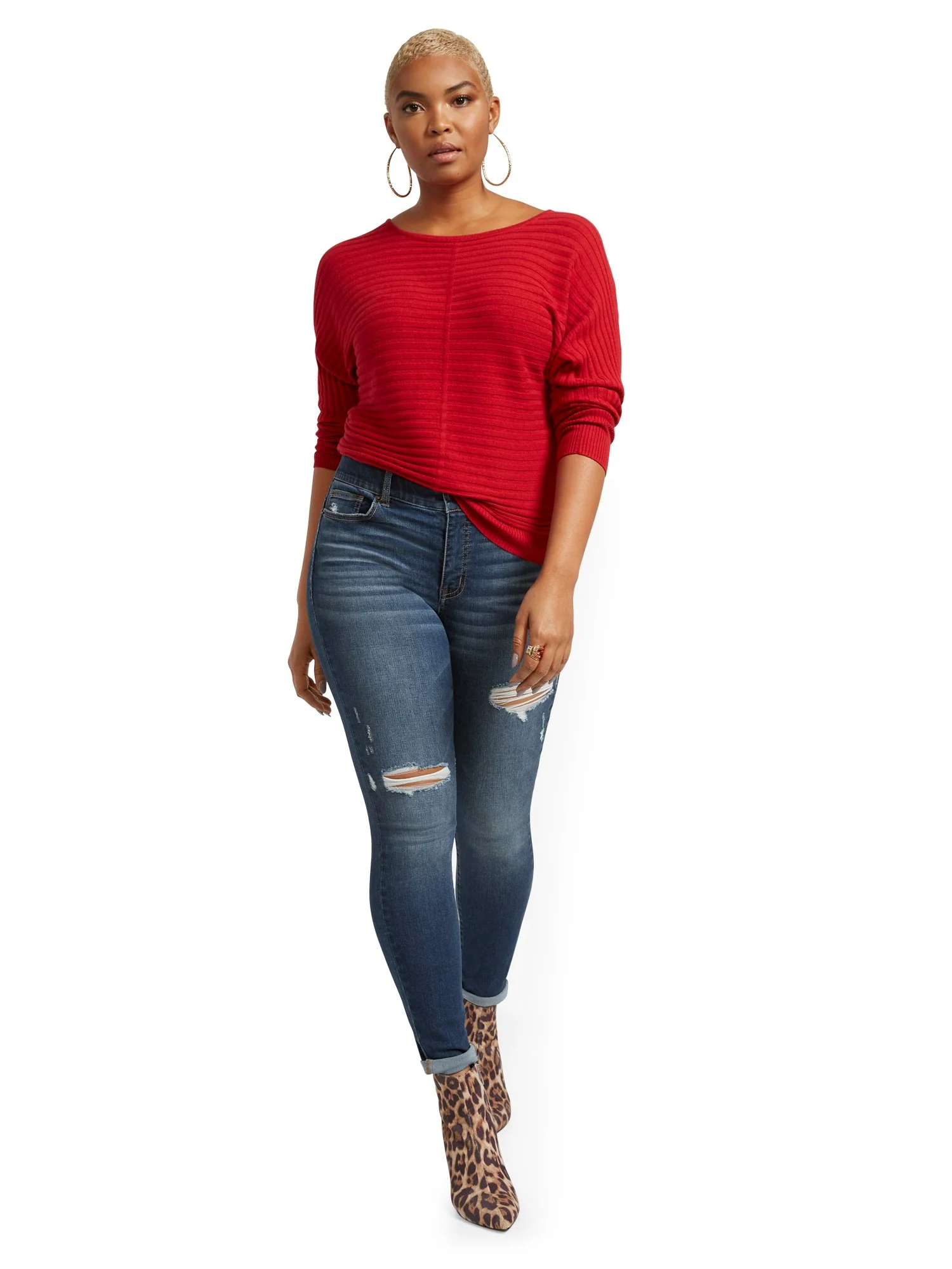 Petite Mya Curvy High-Waisted Sculpting No Gap Super-Skinny Ankle Jeans - Cowboy Blue - Image 5
