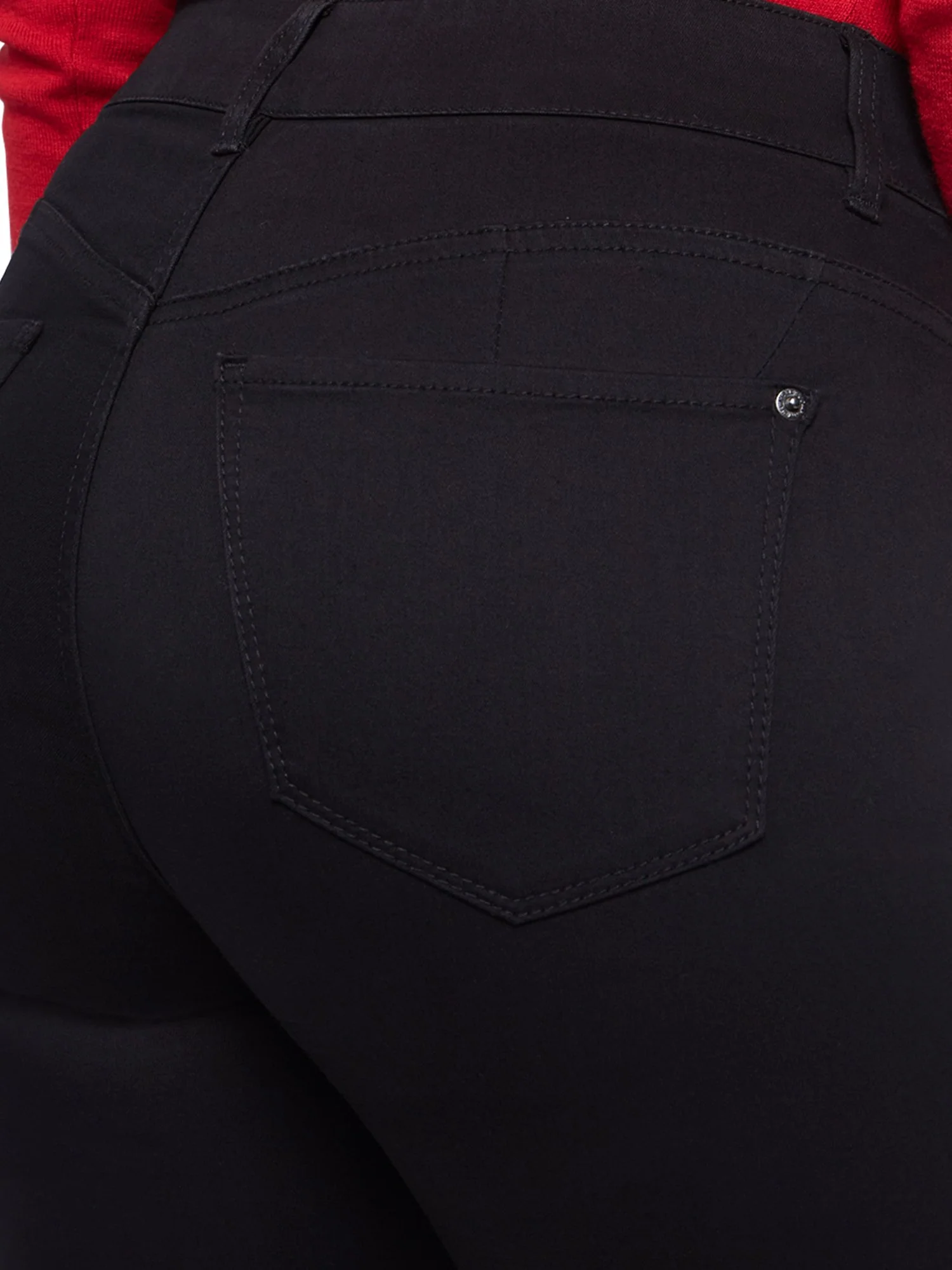 Petite Mya Curvy High-Waisted Sculpting No Gap Super-Skinny Jeans - Black - Image 4