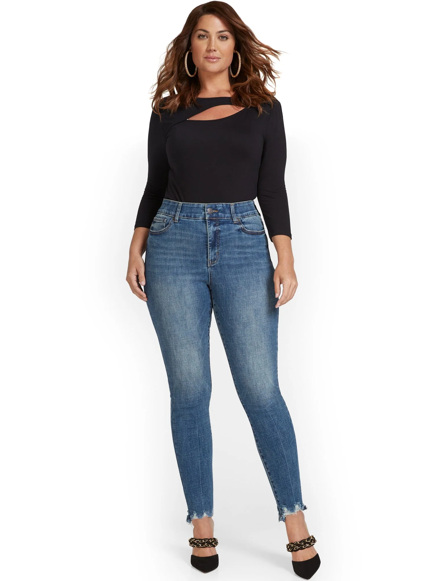 Petite Mya Curvy High-Waisted Super-Skinny Jeans - Medium Wash - Image 6