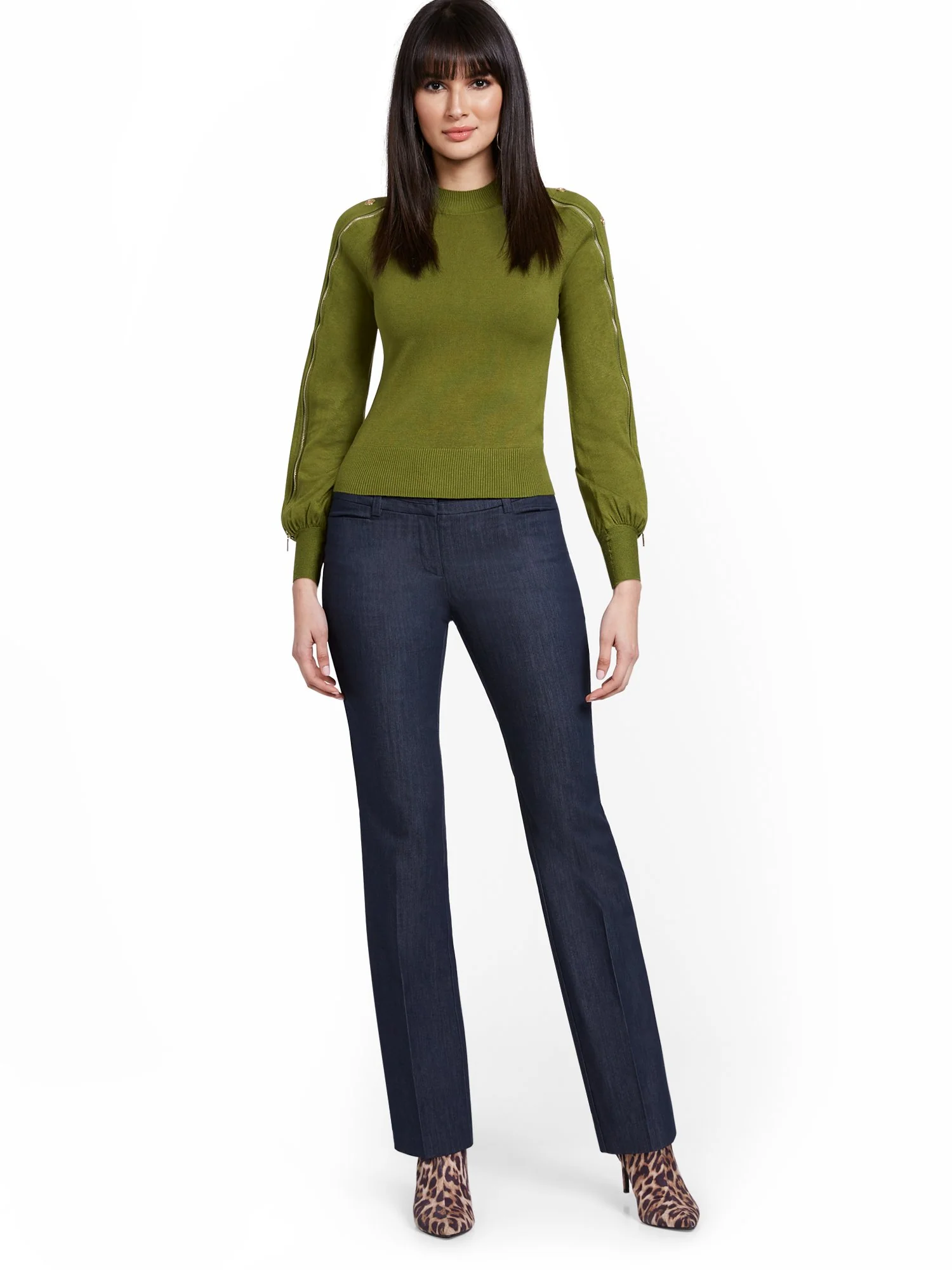 Petite Navy Straight-Leg Pant - Image 4