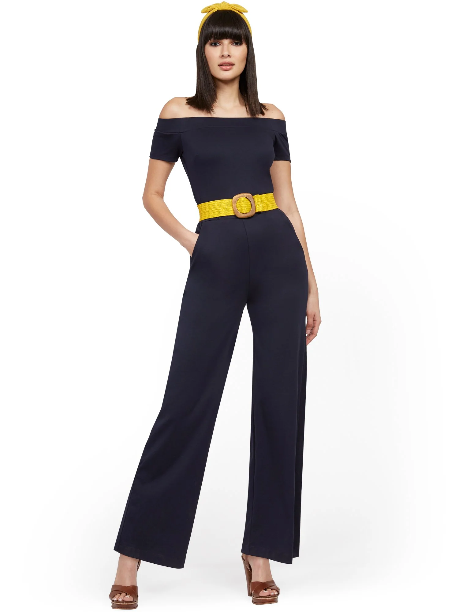 Petite Off-The-Shoulder Cotton Jumpsuit - Image 5