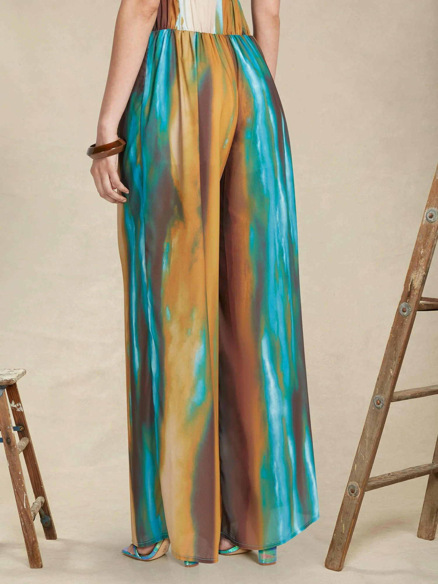 Petite Ombre-Print Palazzo Pant - Image 3