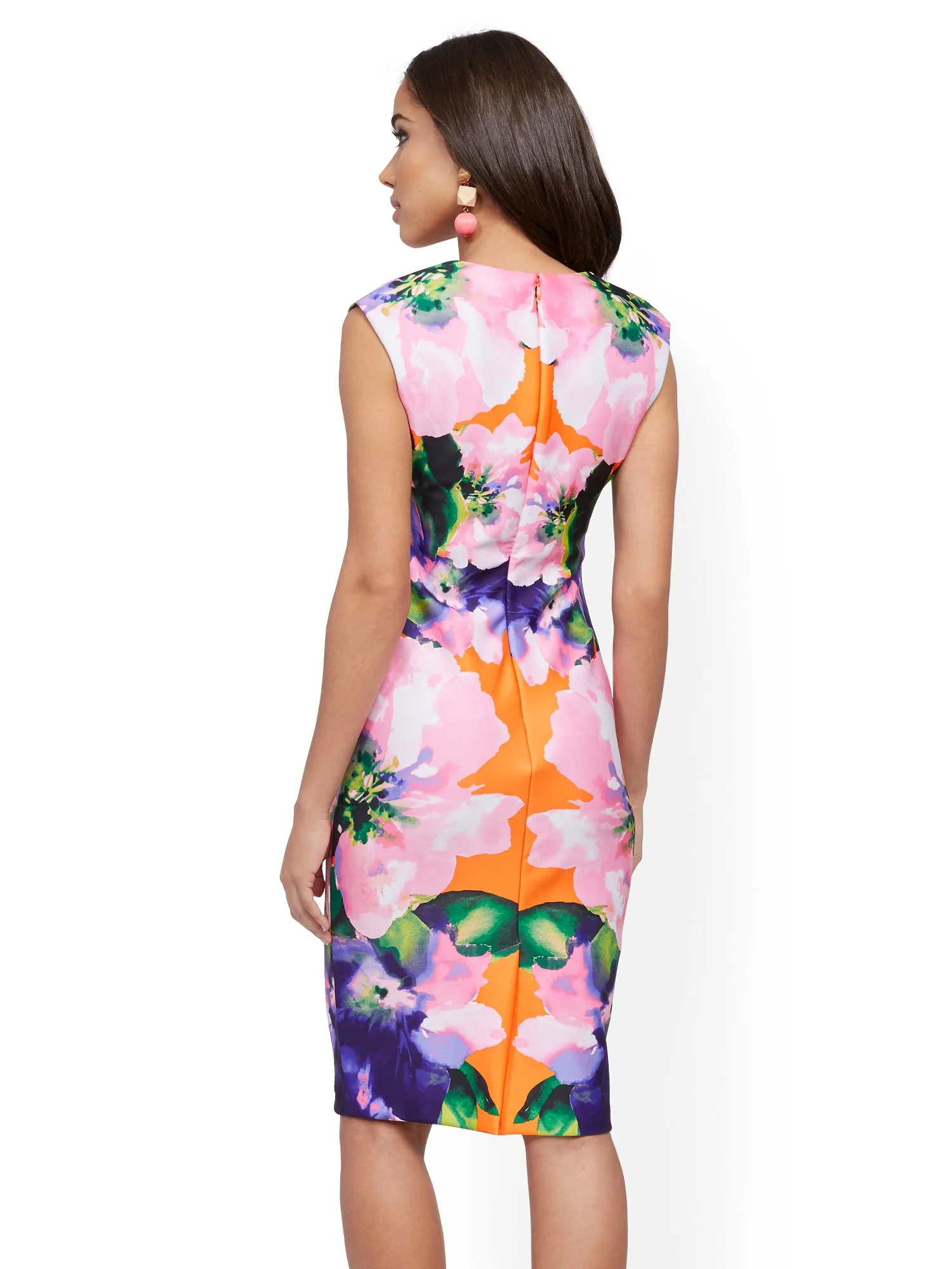 Petite Orange Cap-Sleeve Sheath Dress - Image 3