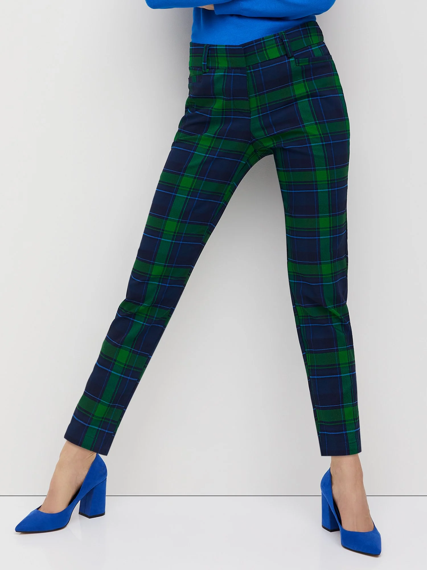 Petite Plaid Modern Slim-Leg Ankle Pant