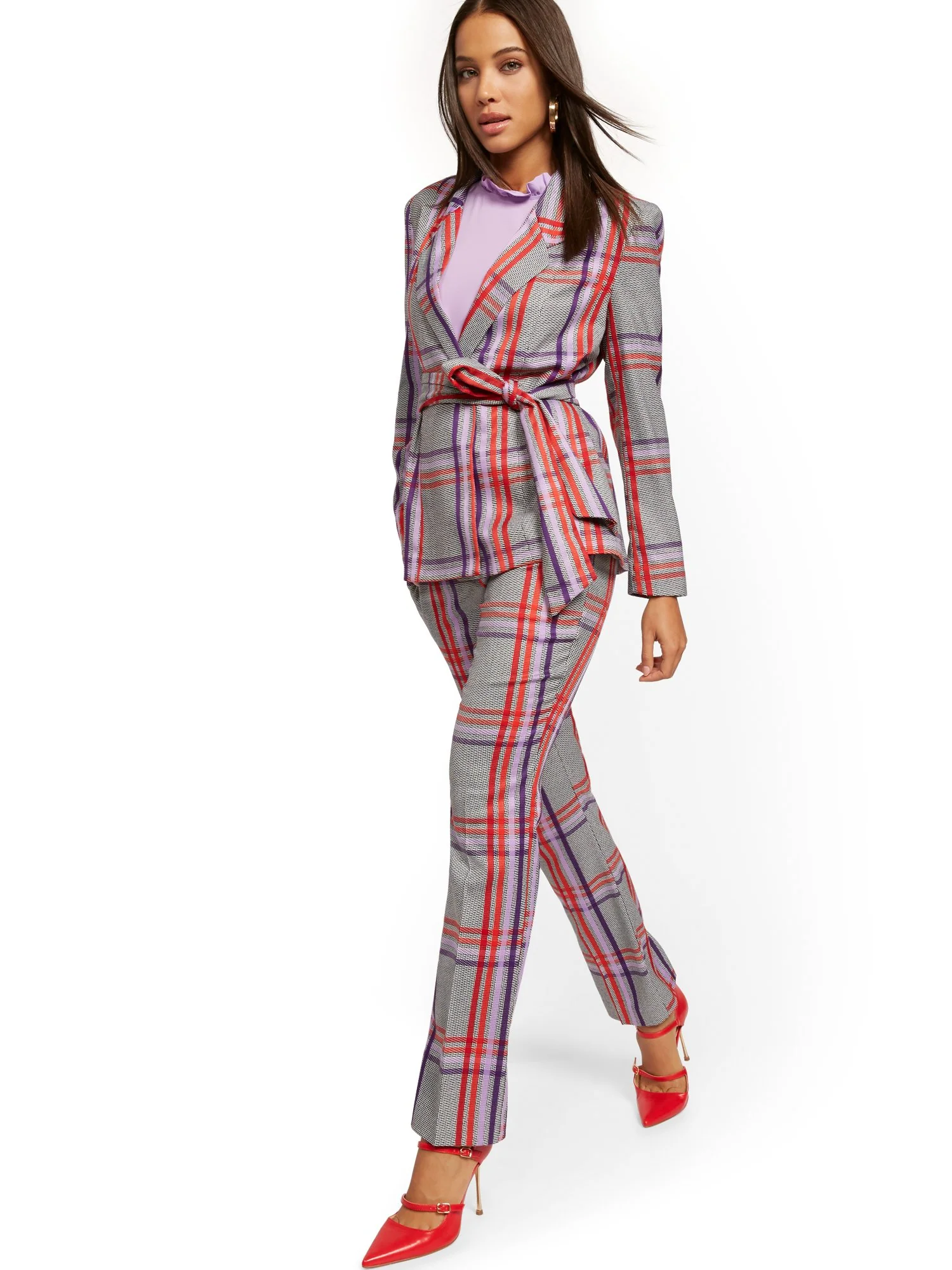 Petite Plaid Straight-Leg Pant - Signature - 7th Avenue - Image 2