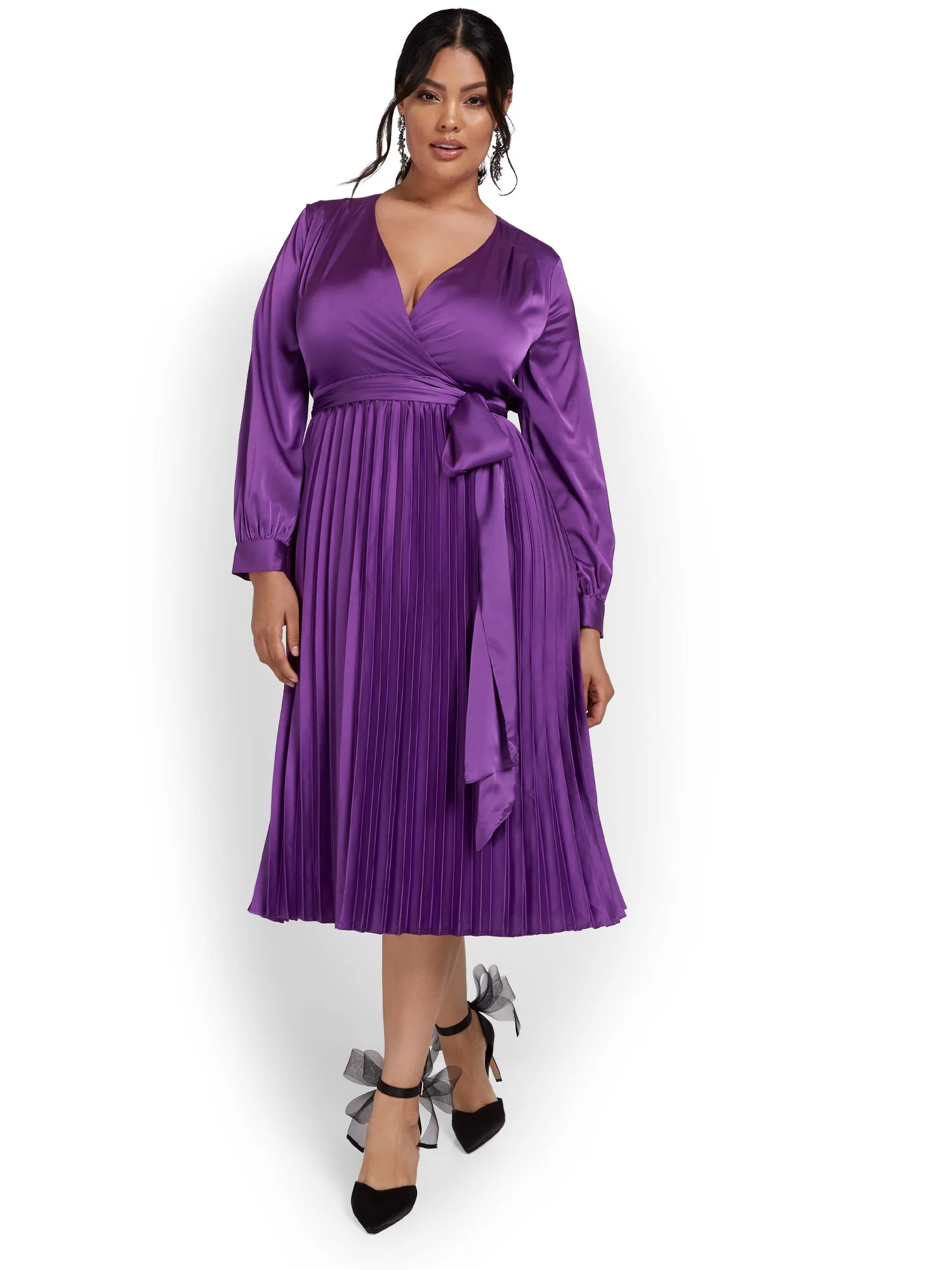 Petite Pleated Midi Dress - Image 2