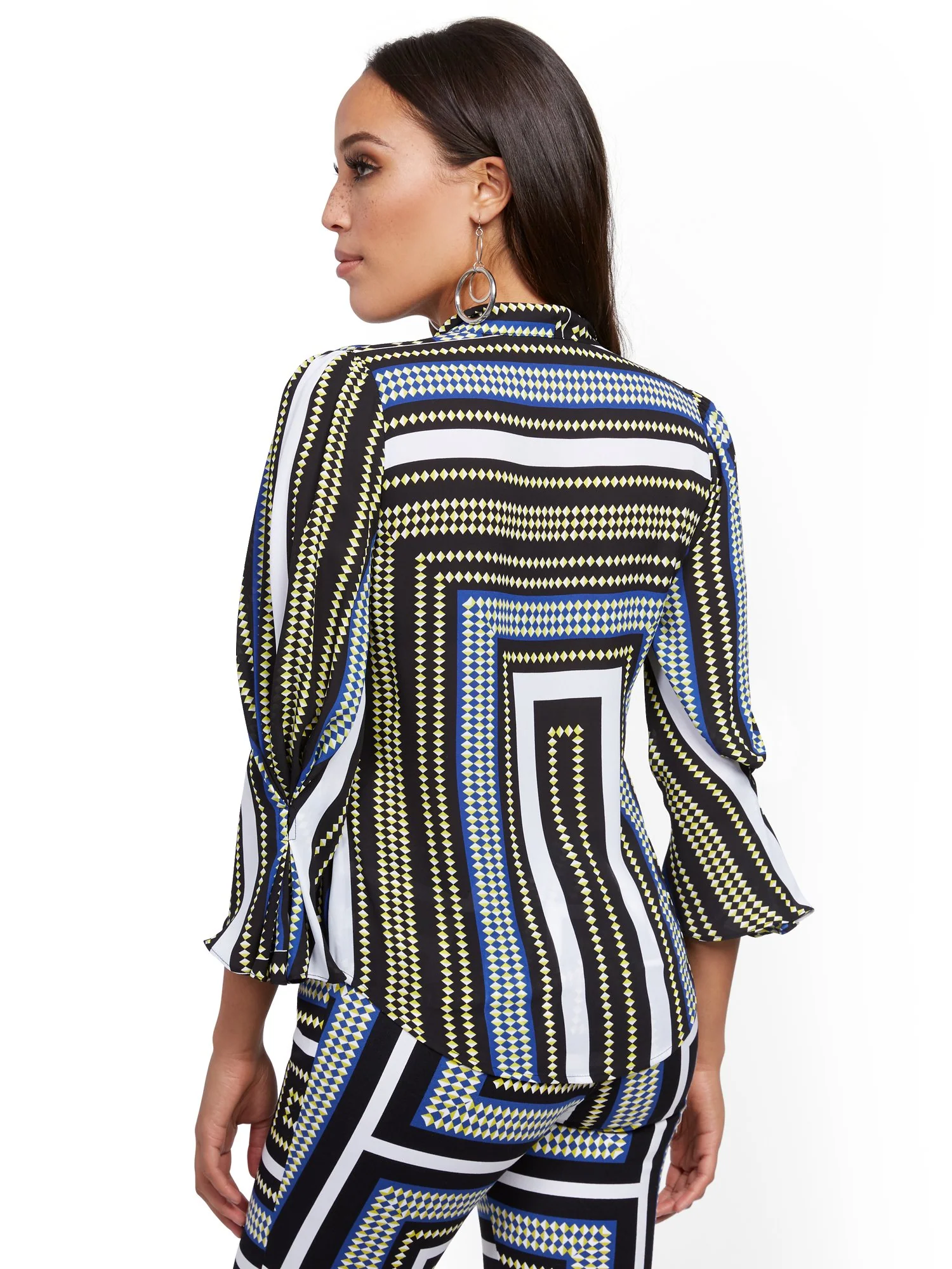Petite Pleated-Sleeve Bow Blouse - 7th Avenue - Image 6
