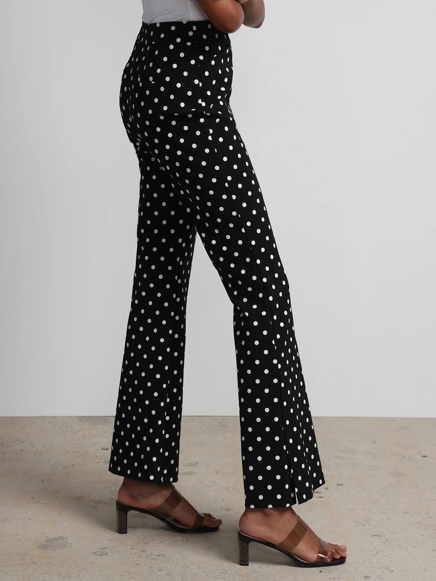 Petite Polka-Dot High-Waisted Straight-Leg Pant - Fit To Flatter - Image 2