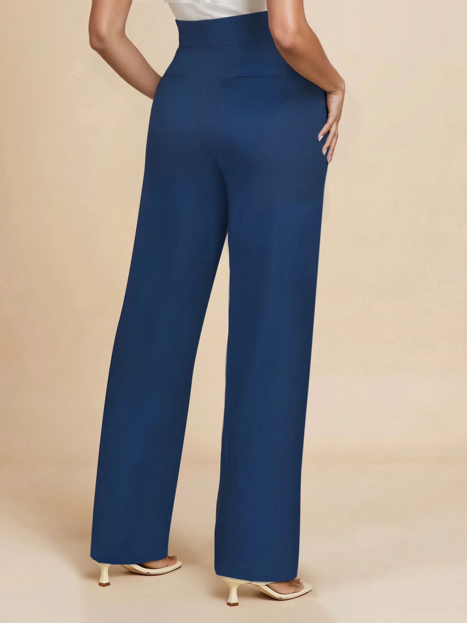 Petite Ponte Wide Leg Mid Rise Pant - Image 3
