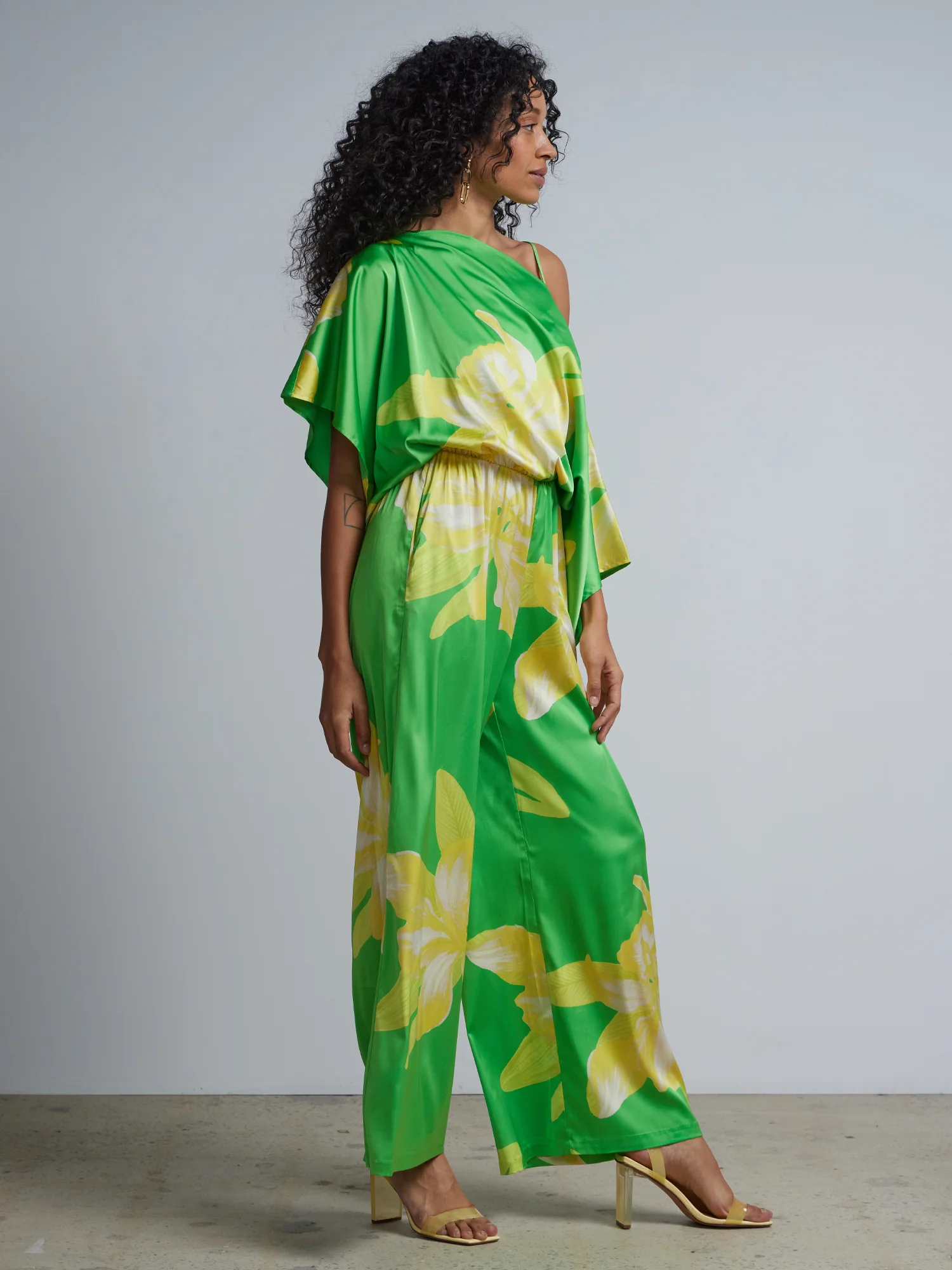 Petite Printed One Shoulder Jumpsuit - Image 2