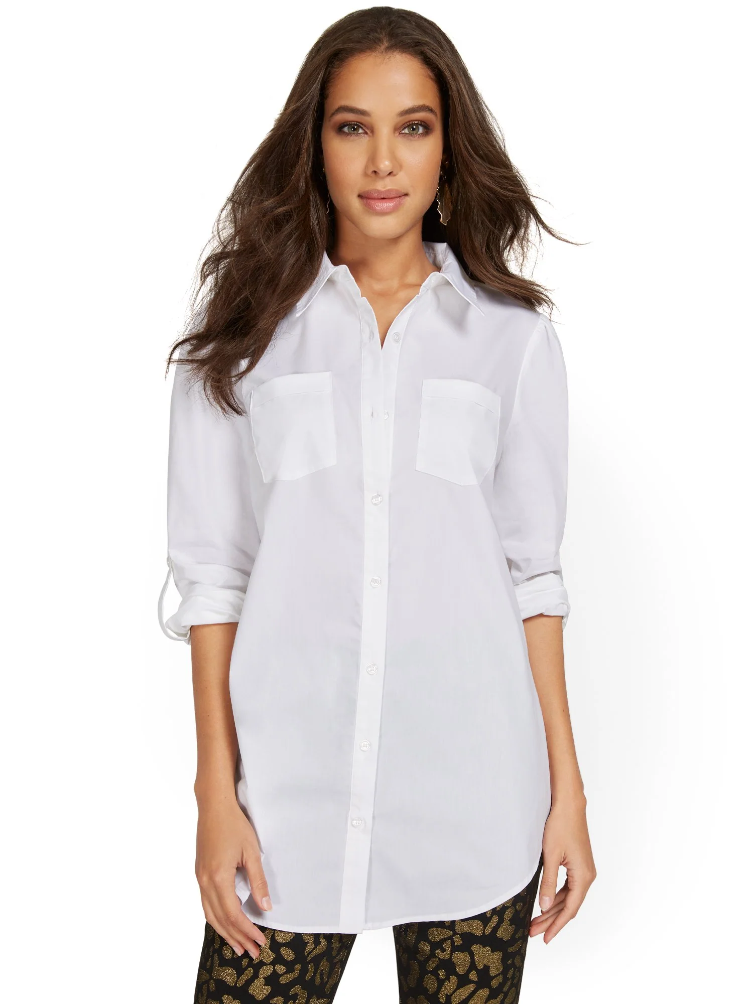 Petite Puff-Sleeve Madison Tunic Shirt - Image 3