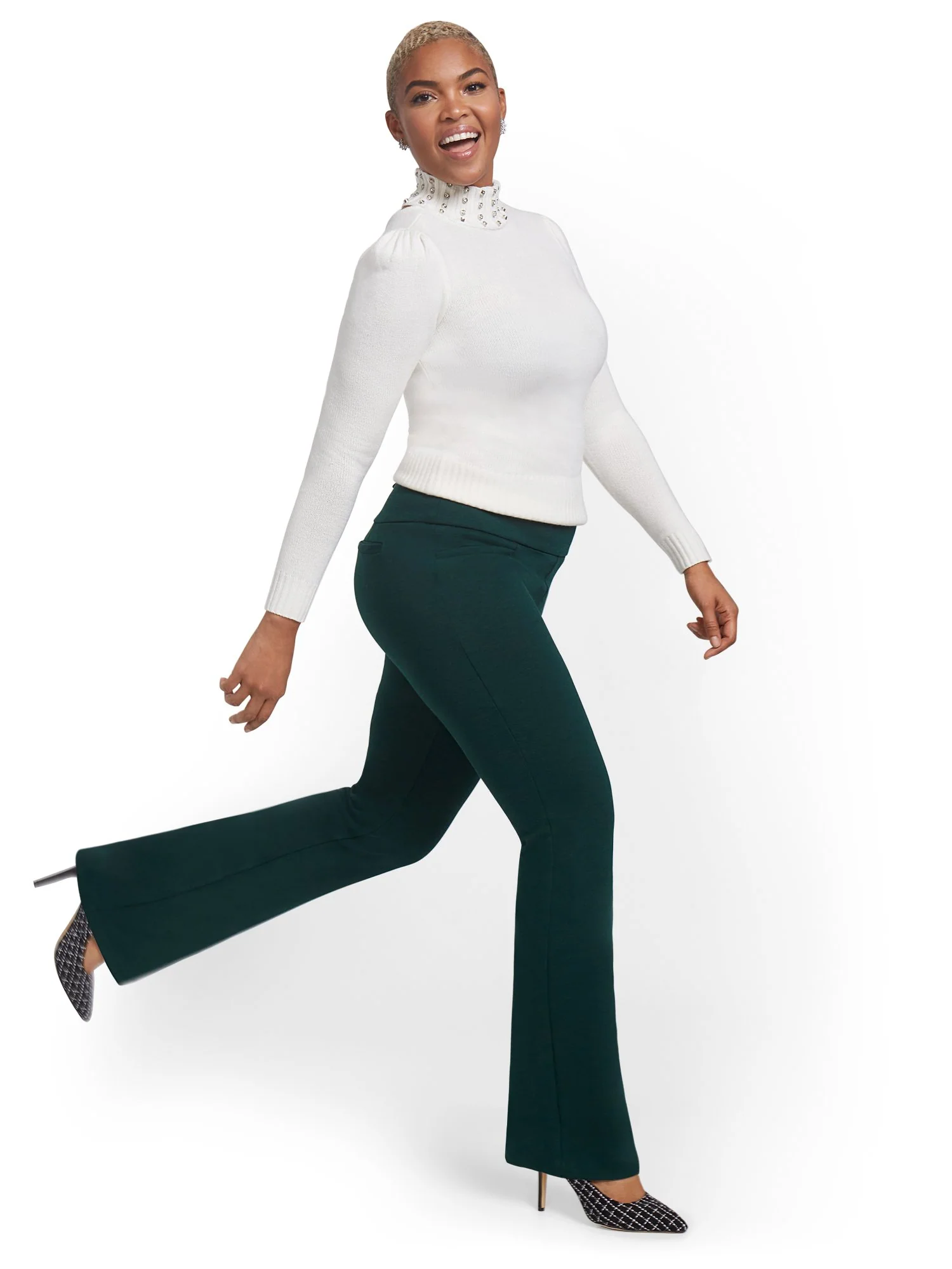 Petite Pull-On Bootcut Ponte Pant - Superflex - Image 10