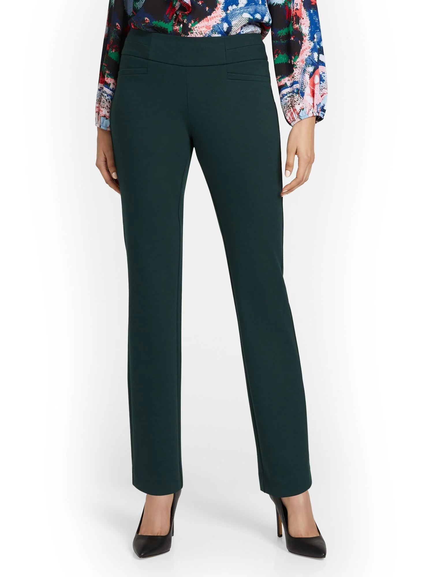 Petite Pull-On Straight-Leg Ponte Pant - Superflex - Image 15