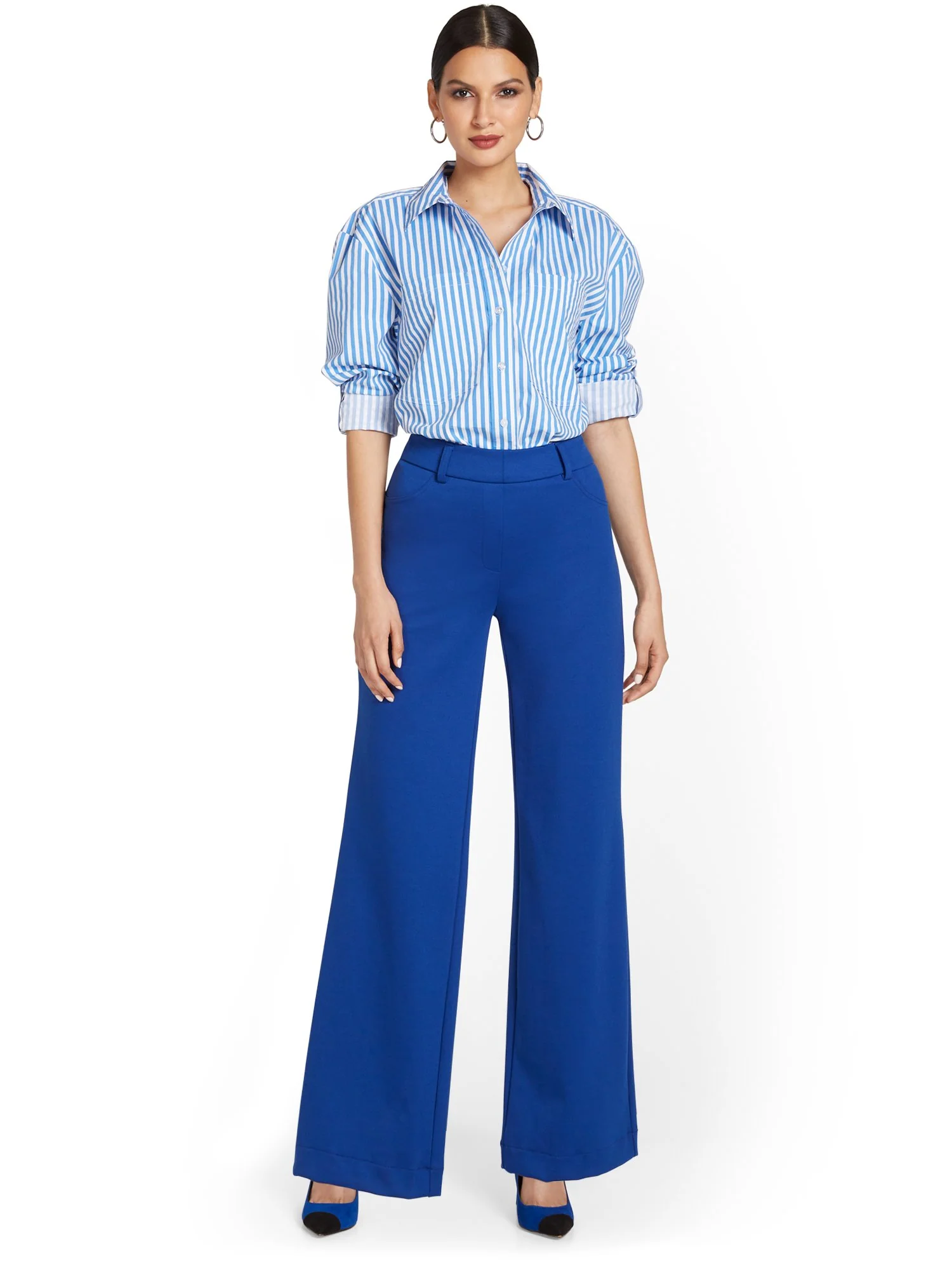 Petite Pull-On Wide-Leg Ponte Pant - Superflex - Image 11