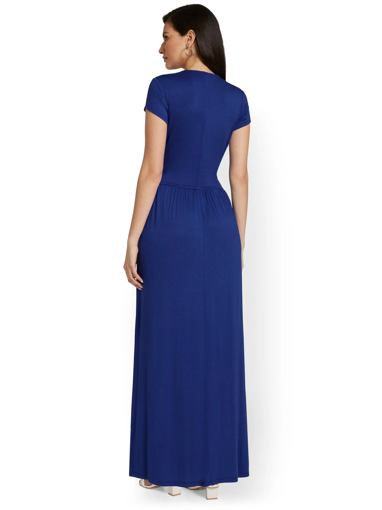 Petite Ruched V-Neck Maxi Dress - Image 15