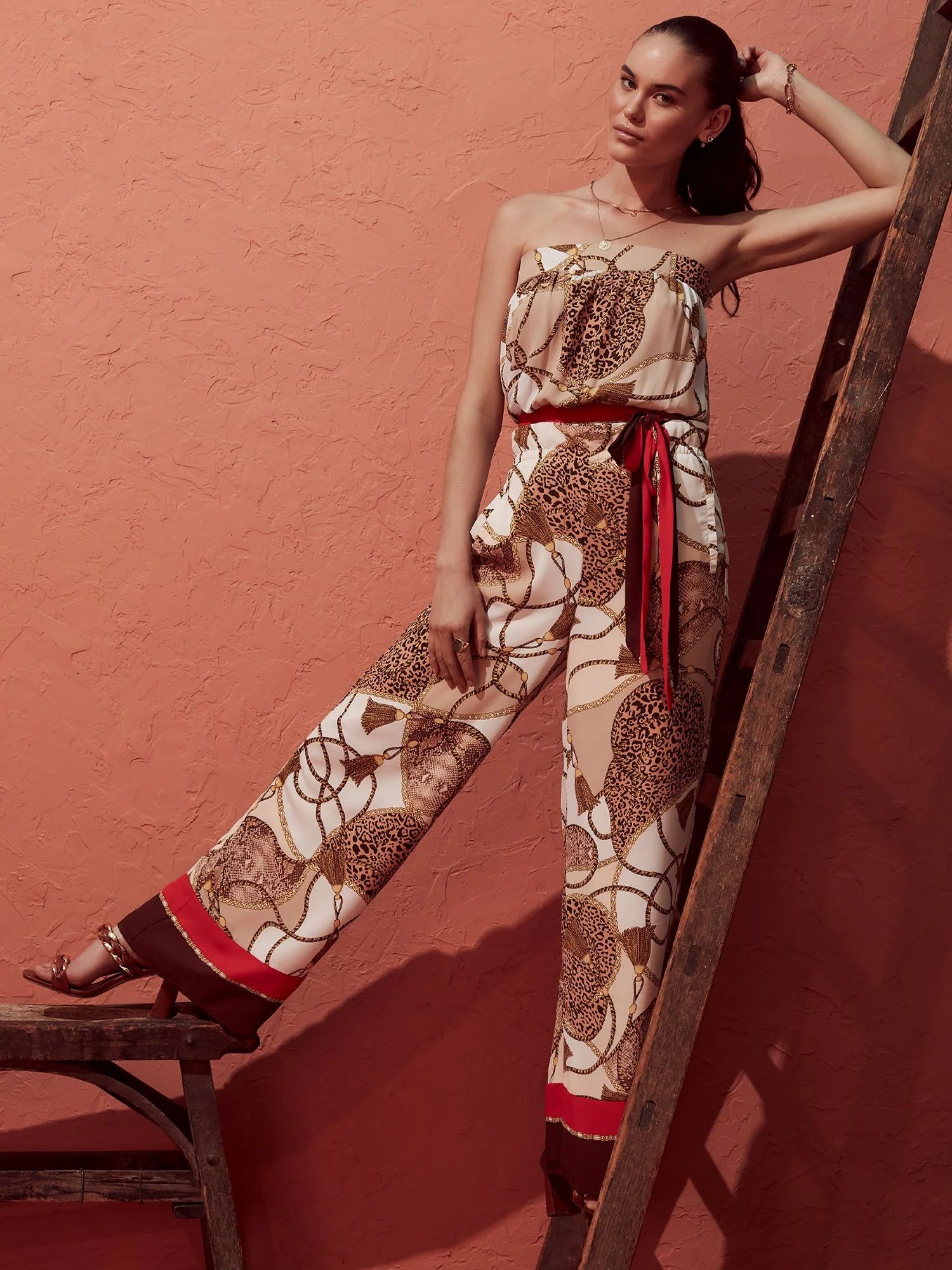 Petite Scarf-Print Palazzo Pant - Image 2