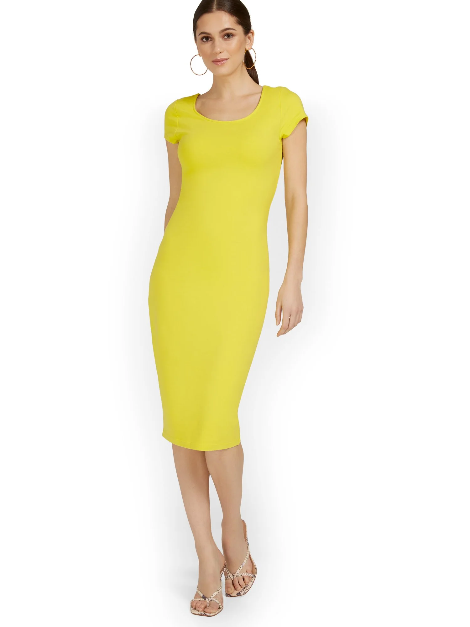 Petite Scoopneck Cap-Sleeve Midi Dress - Everyday Collection - Image 8