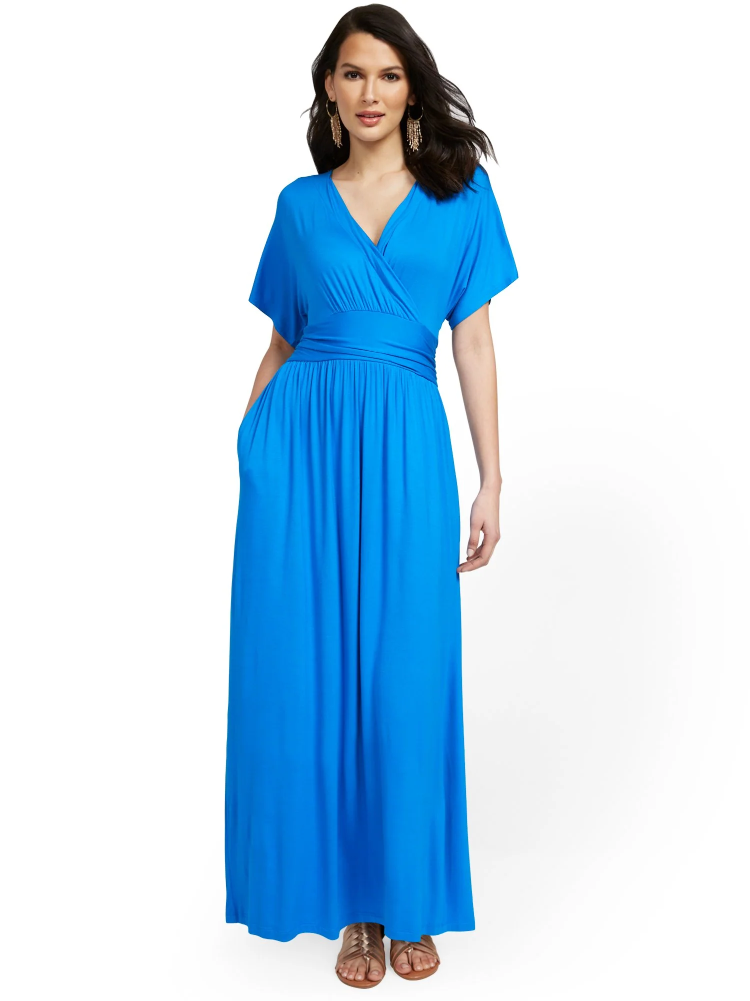 Petite Short-Sleeve Dolman Maxi Dress - Image 5